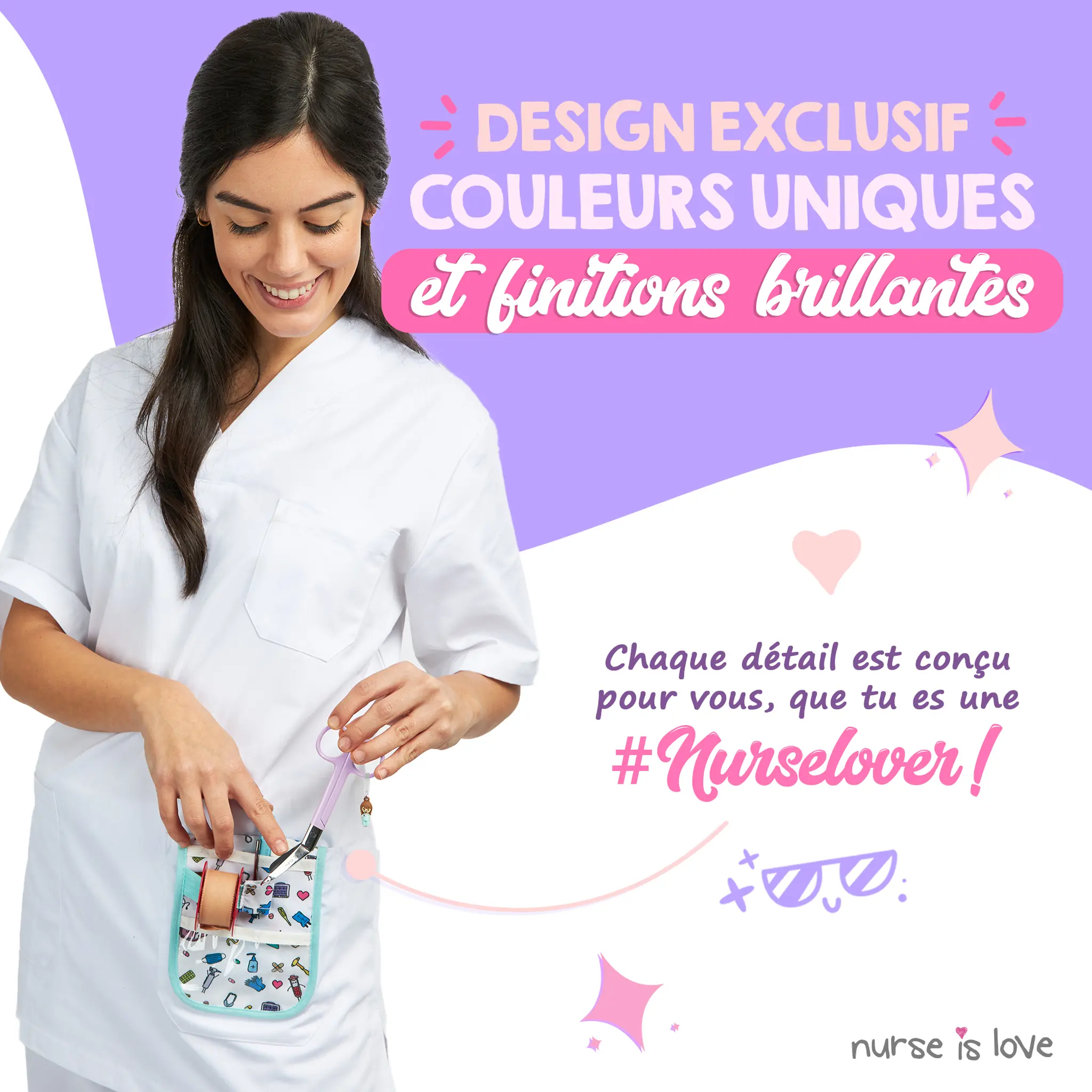 Ciseaux d’Infirmier à Bec de Canard Violets
