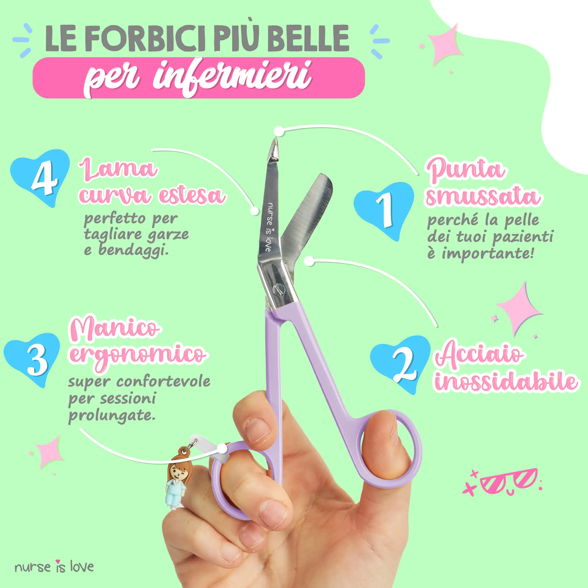 Forbici Infermieristiche Pico di Pato Viola