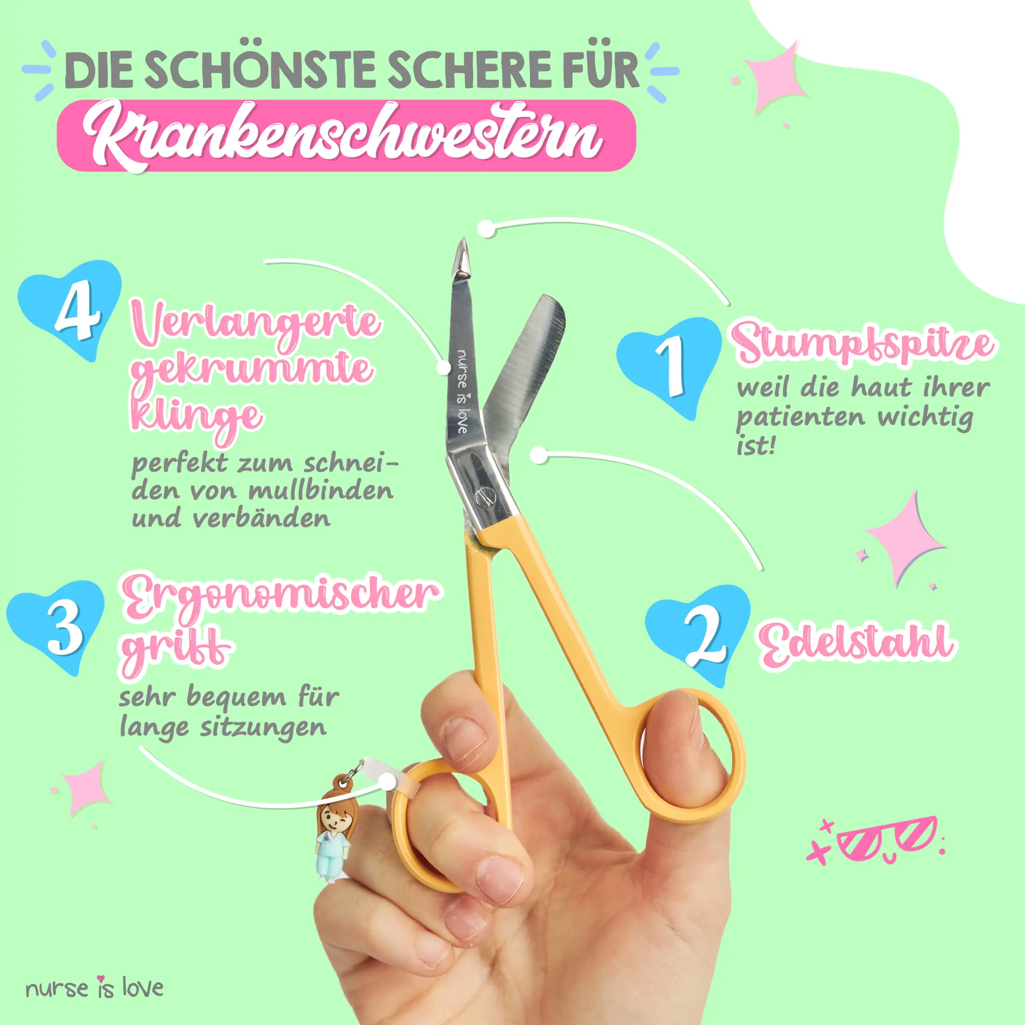 Krankenschwester-Schere mit gelber Entenspitze