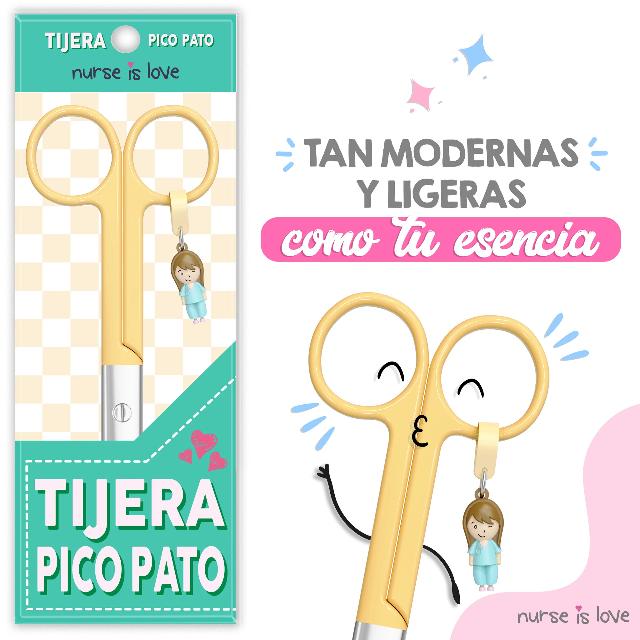 Tijeras Enfermería Pico de Pato Amarillas