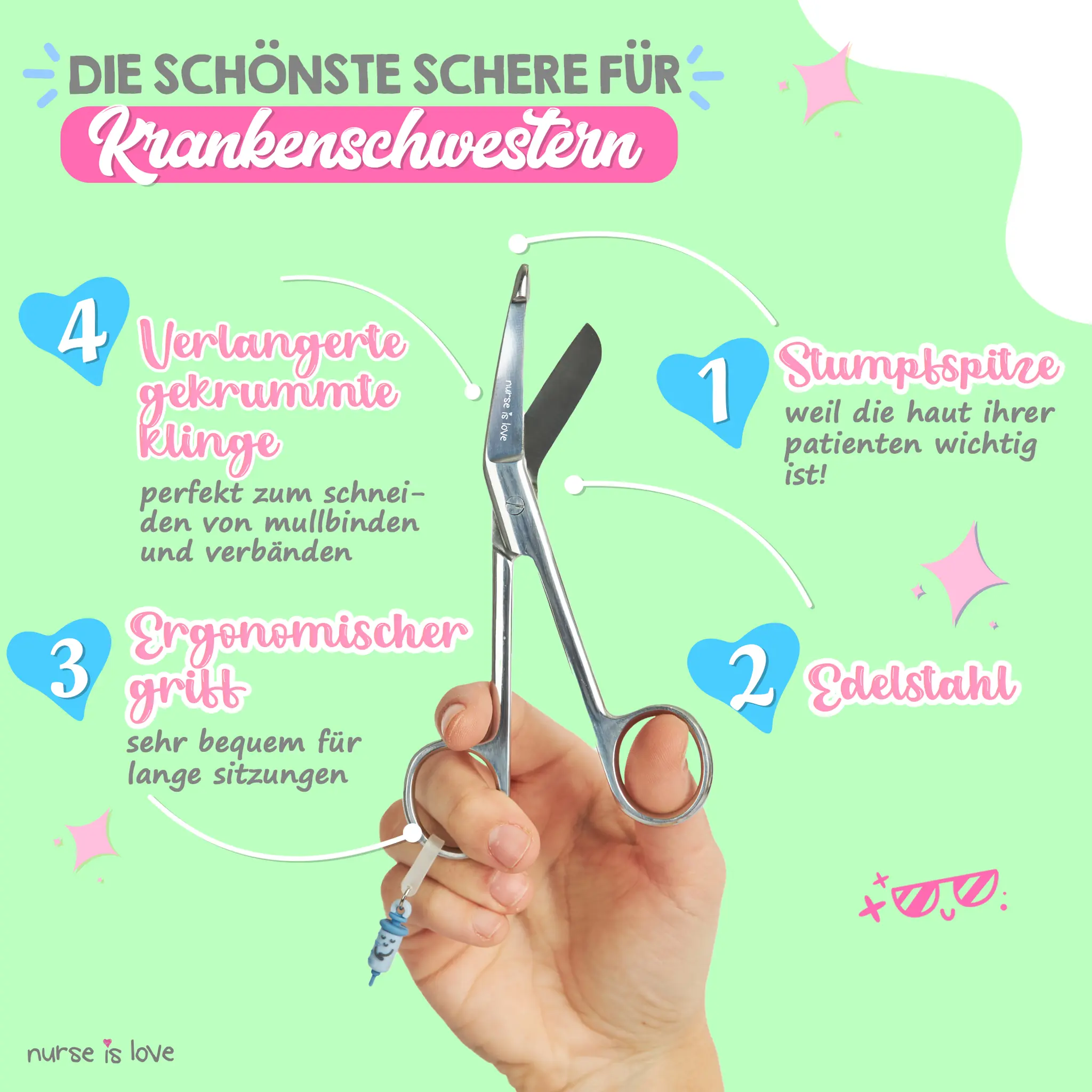 Pflegeschere mit Entenschnabel