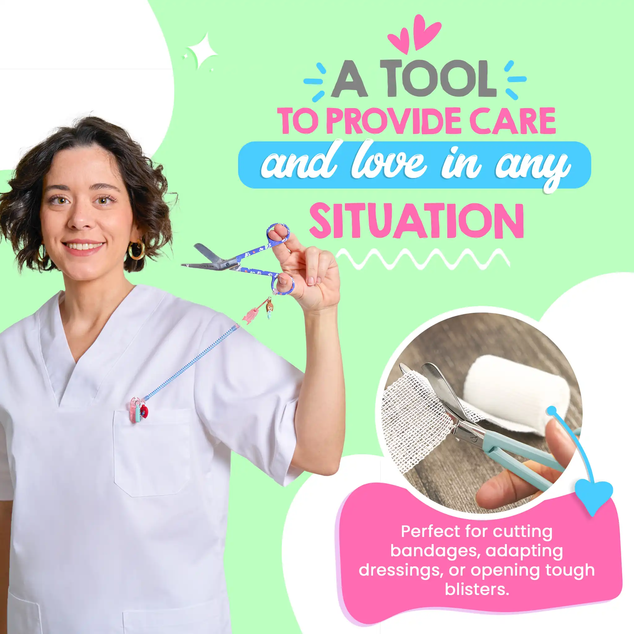 Nursing Blue Dog Paw Duckbill Scissors
