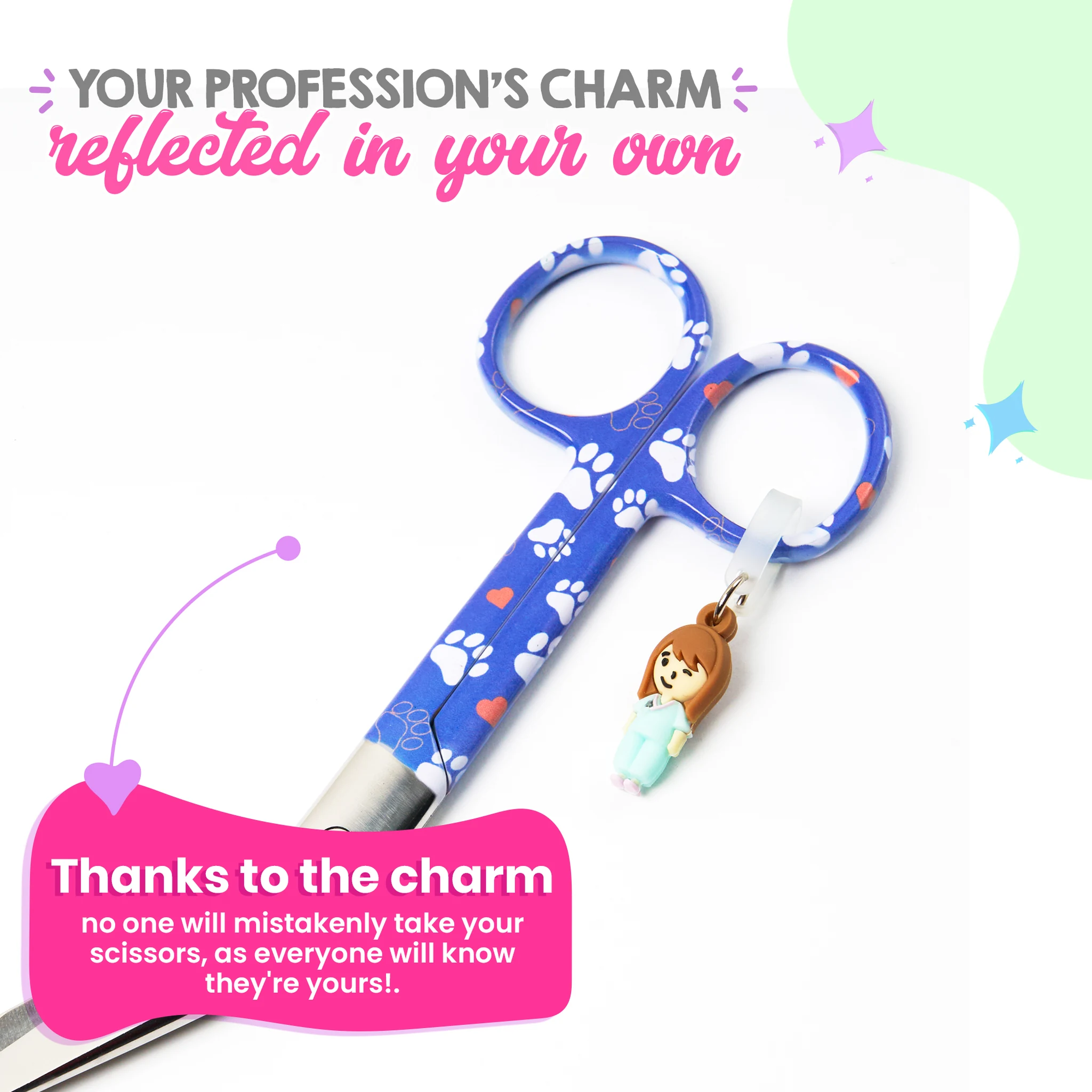 Nursing Blue Dog Paw Duckbill Scissors
