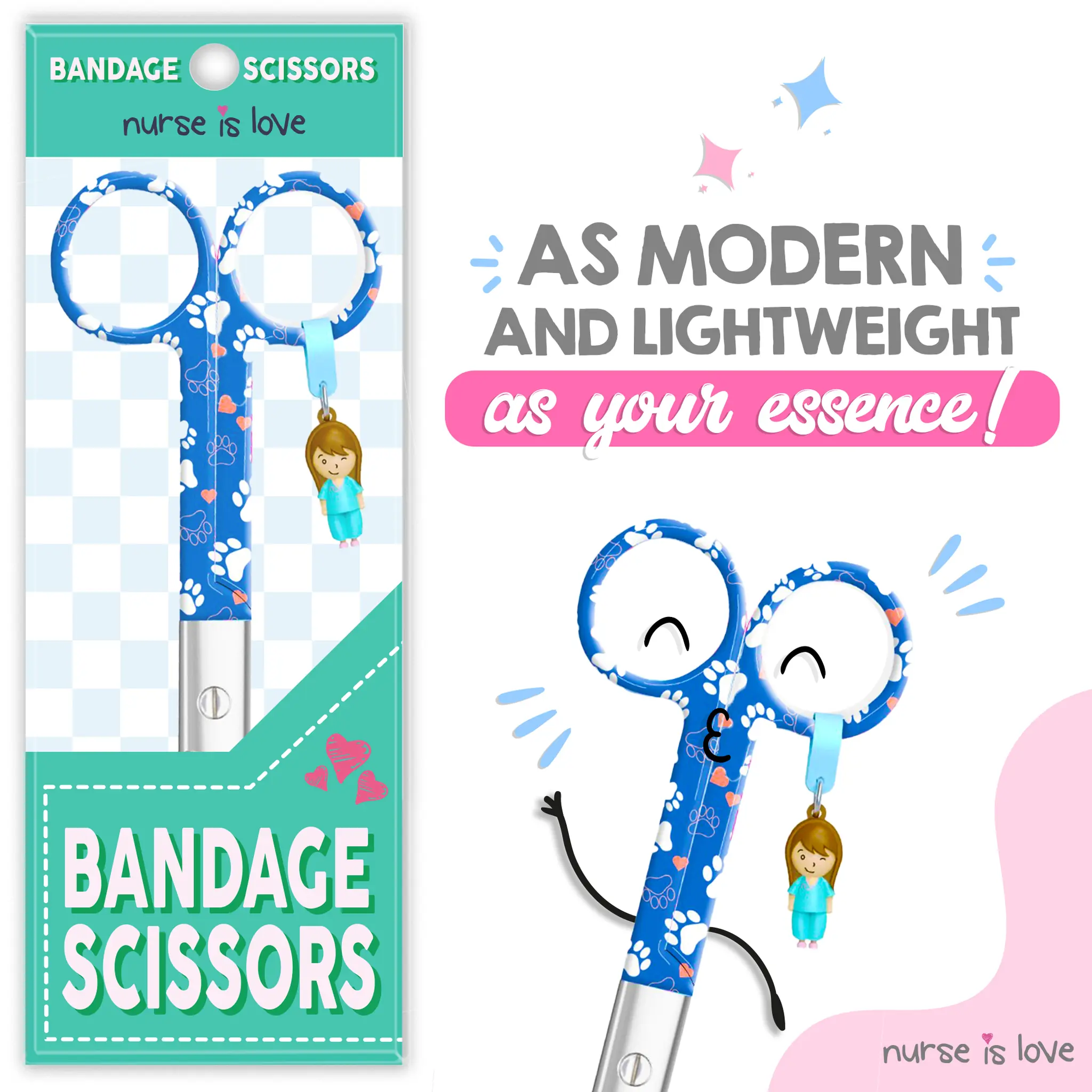 Nursing Blue Dog Paw Duckbill Scissors