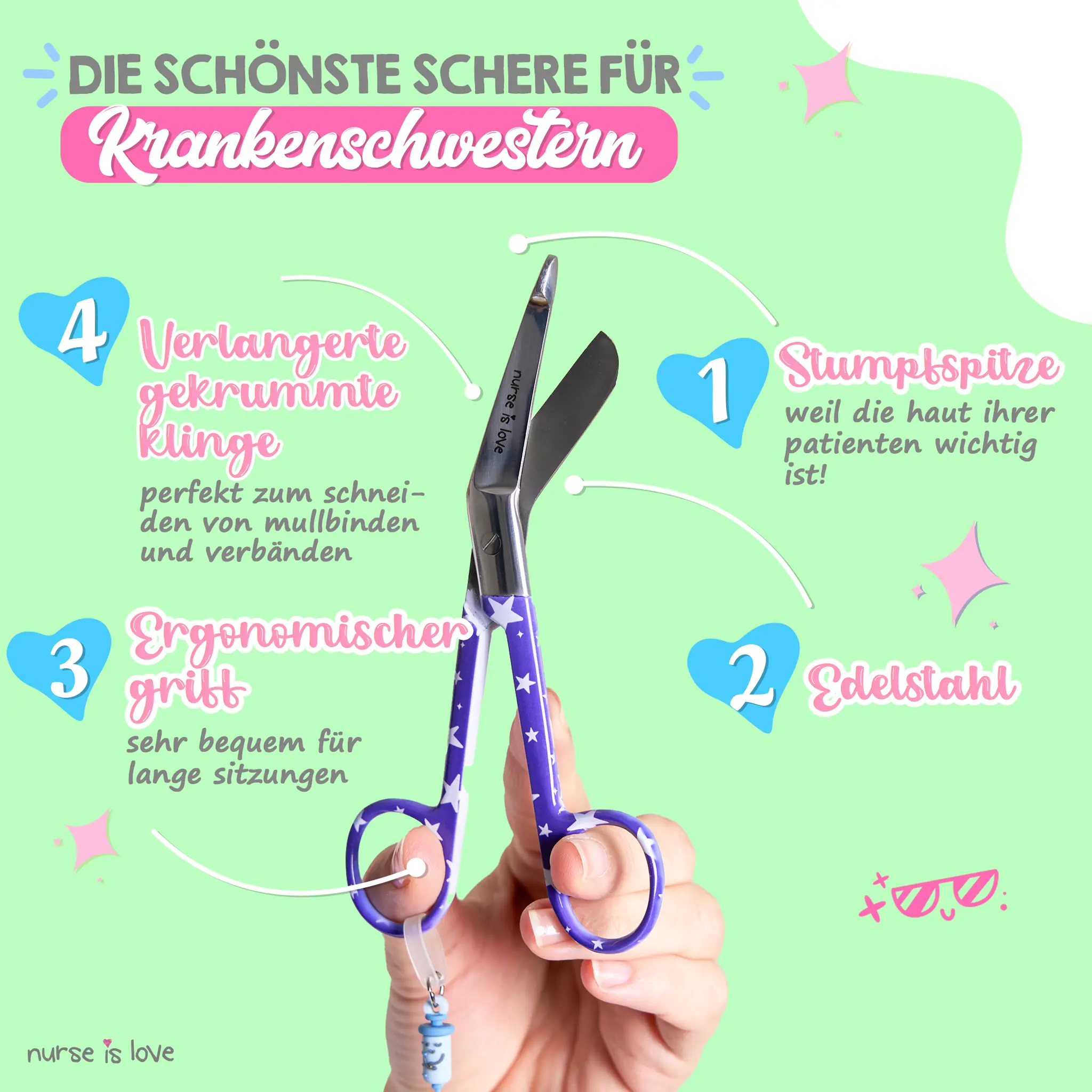 Pflege Schere Entenschnabel Blaue Sterne
