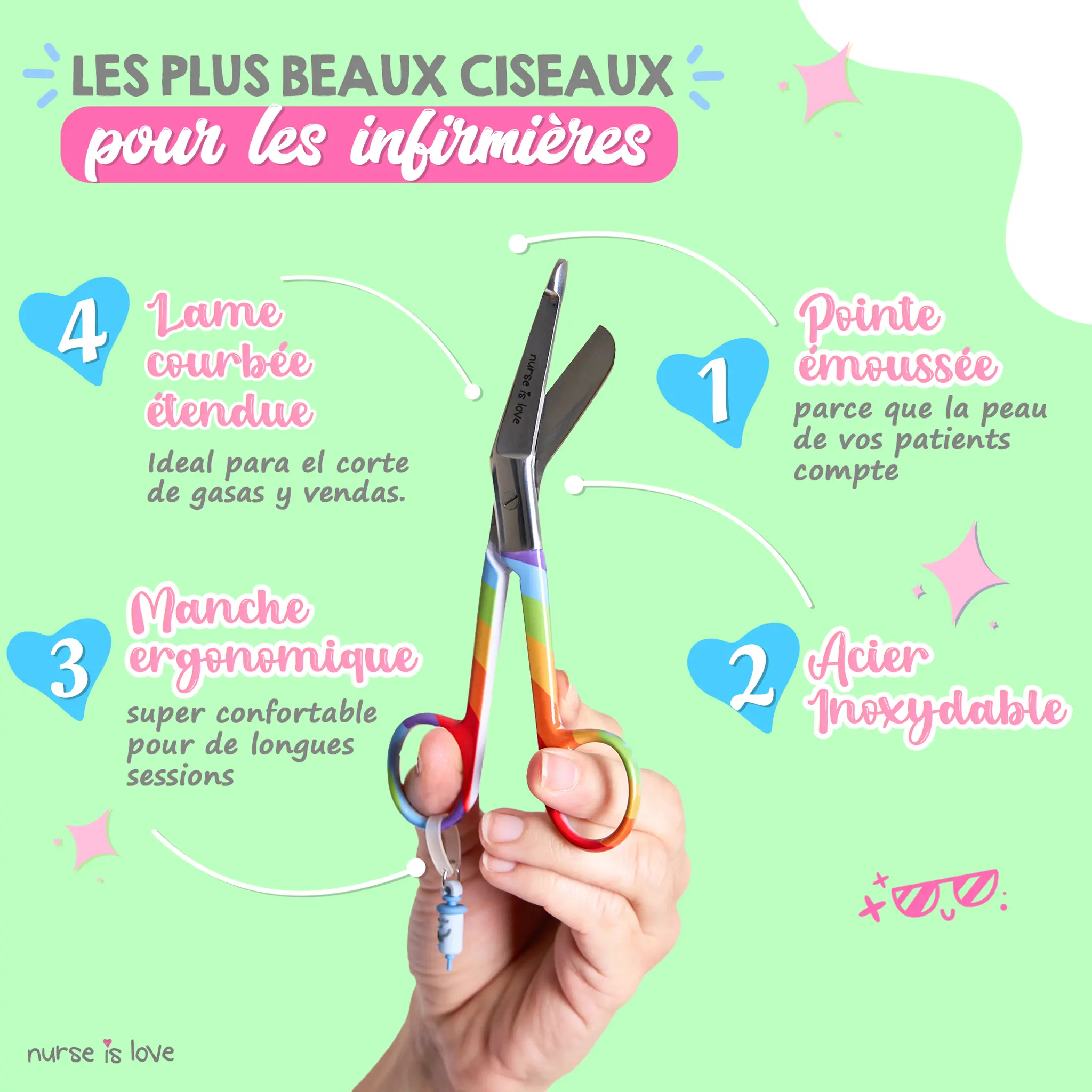 Ciseaux Infirmiers Bec de Canard LGBT