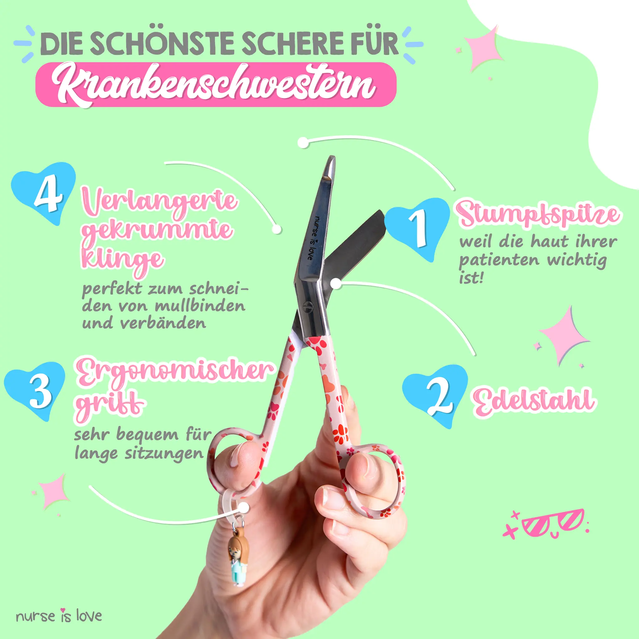 Pflege Schere Entenschnabel Orange Pfotenabdrücke
