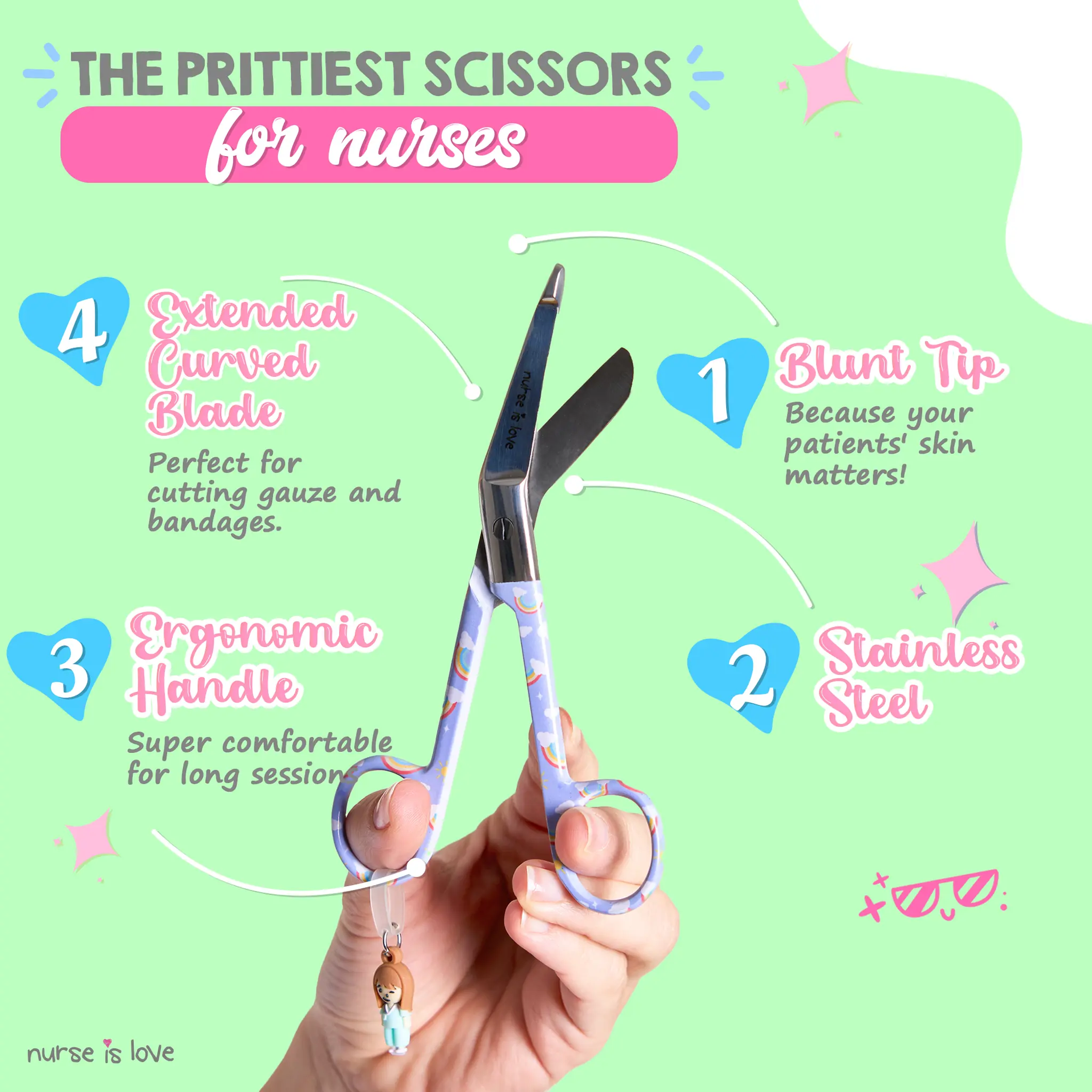 Nursing Rainbow Duckbill Scissors