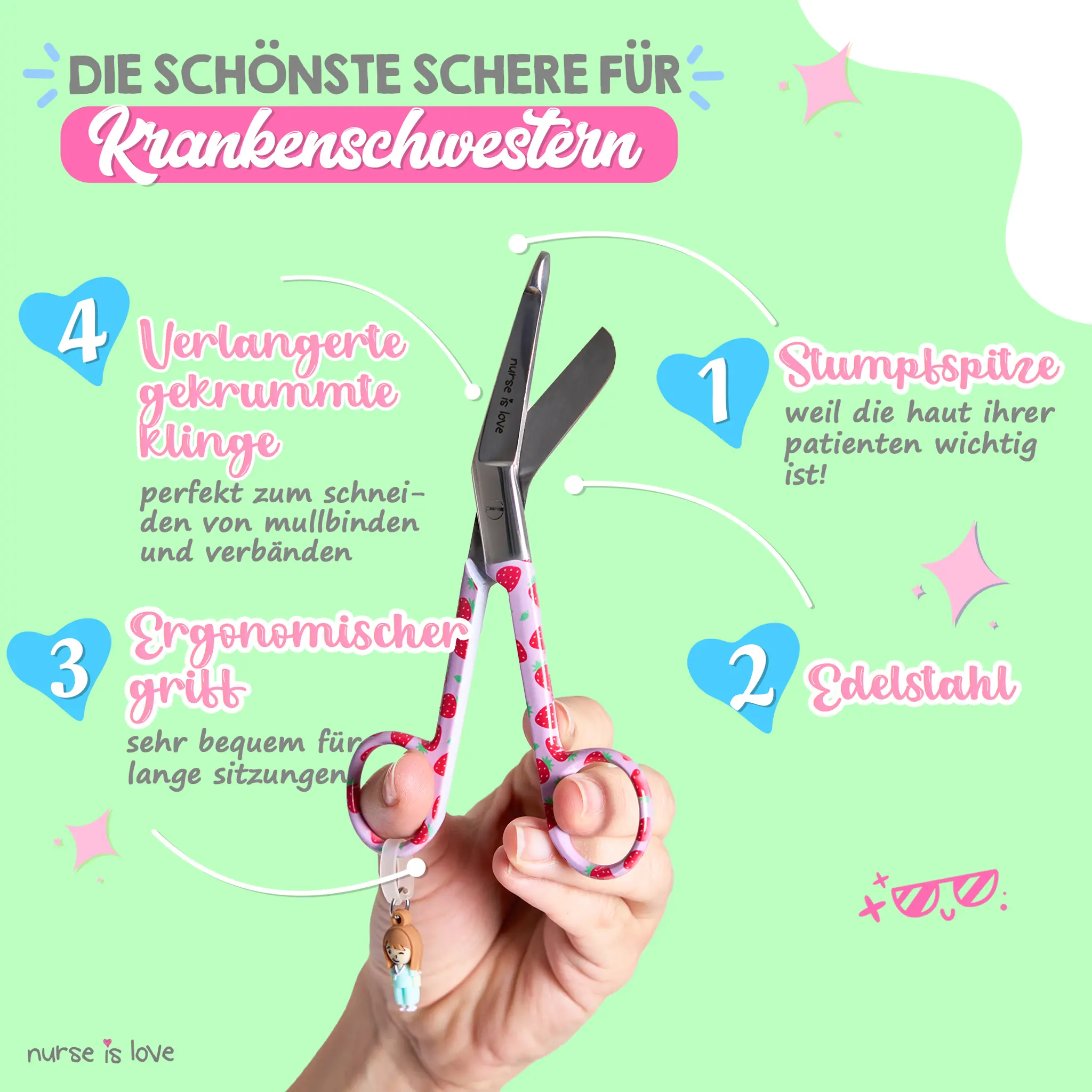 Pflege Schere Entenschnabel Erdbeer Hintergrund