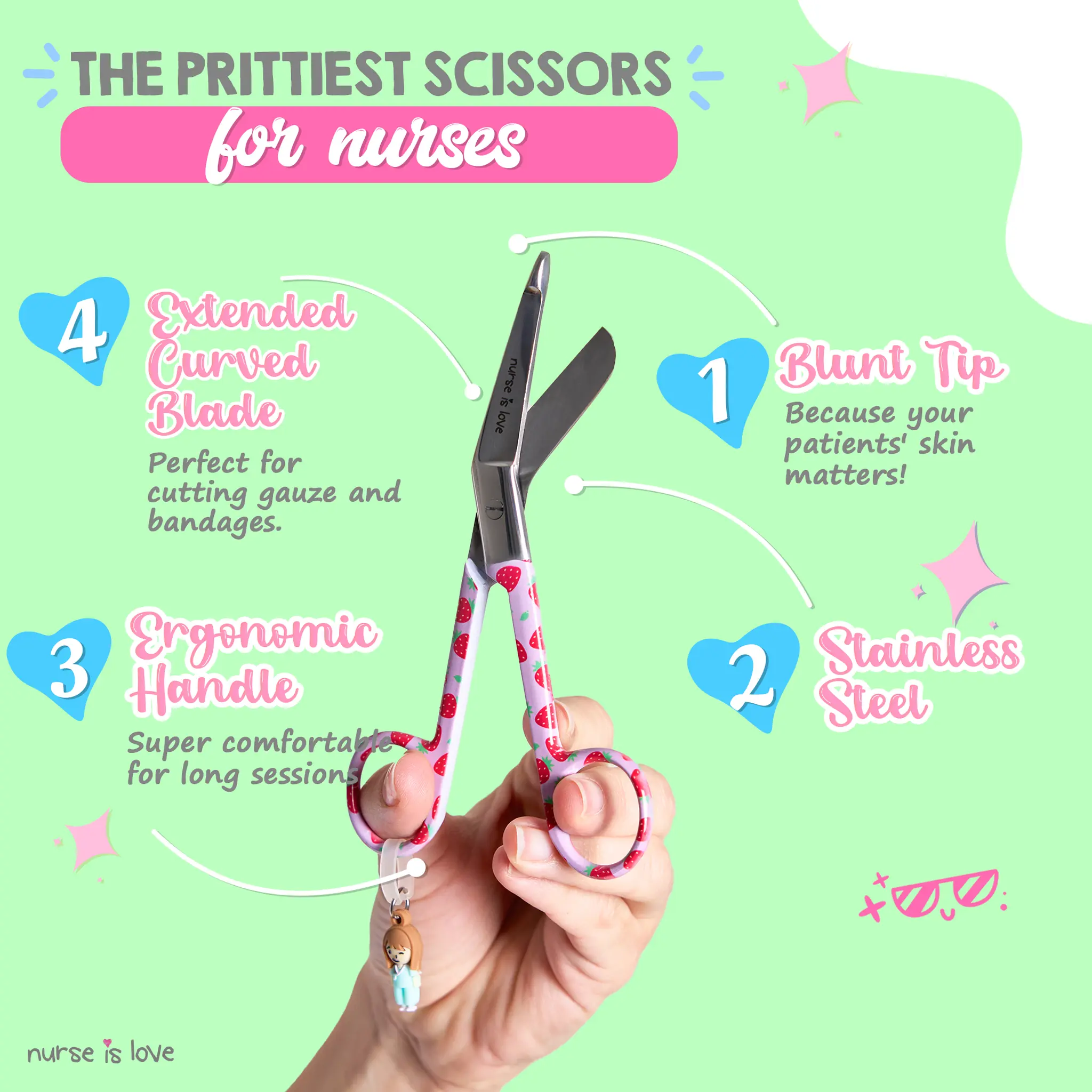 Nursing Strawberries Duckbill Scissors