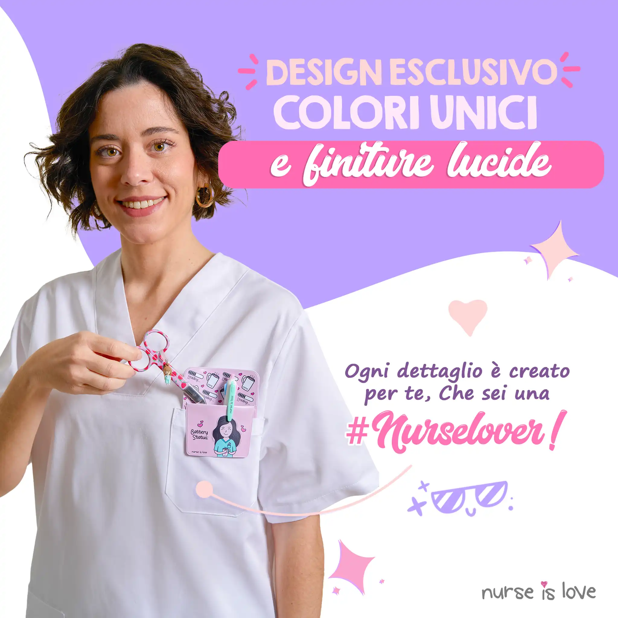 Forbici da Infermieristica a Becco d’Anatra con Fantasia di Fragole
