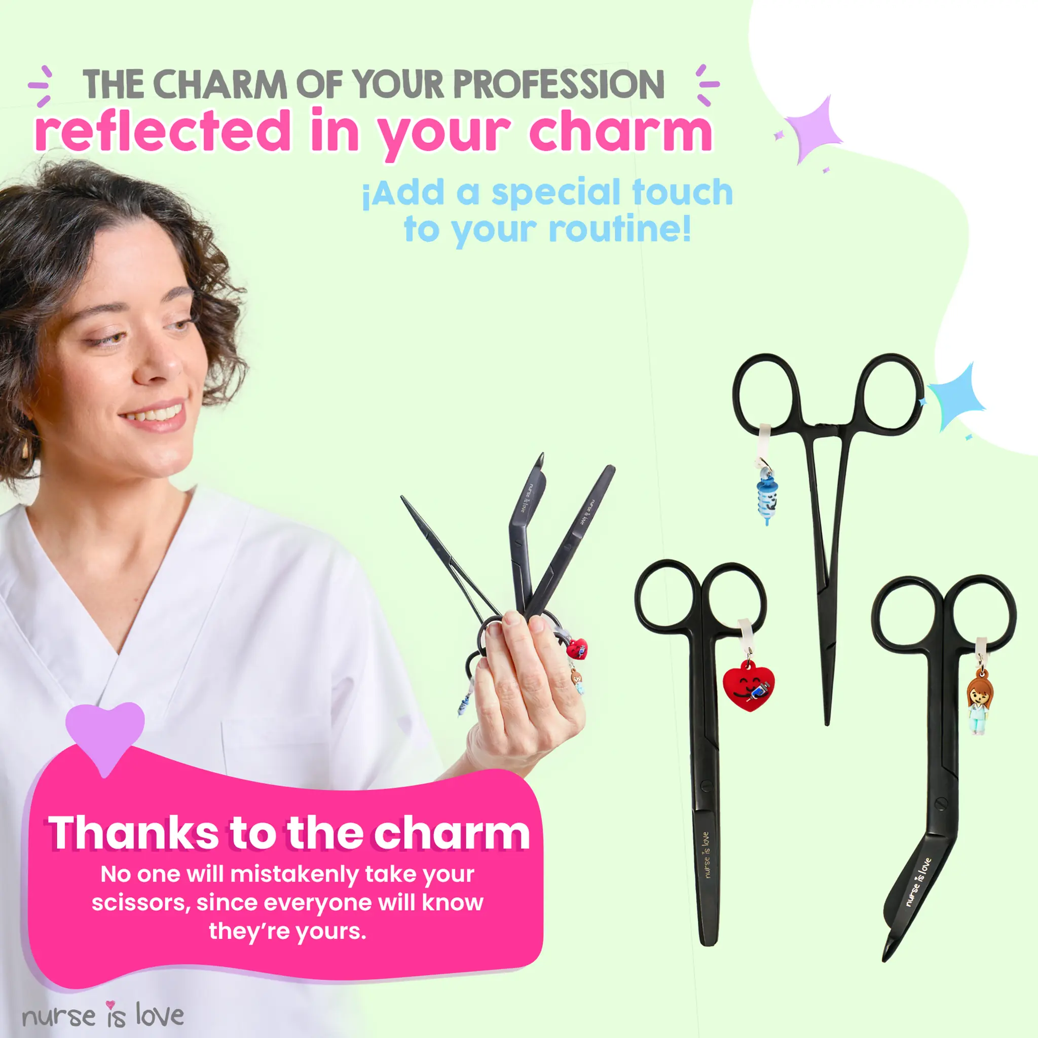 Black Nursing Scissors and Kocher Forceps Set