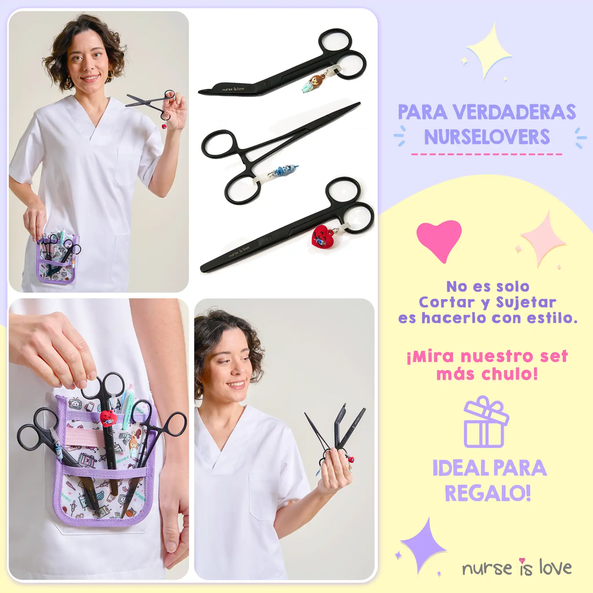 Set de Tijeras de Enfermería y Pinzas Kocher Black