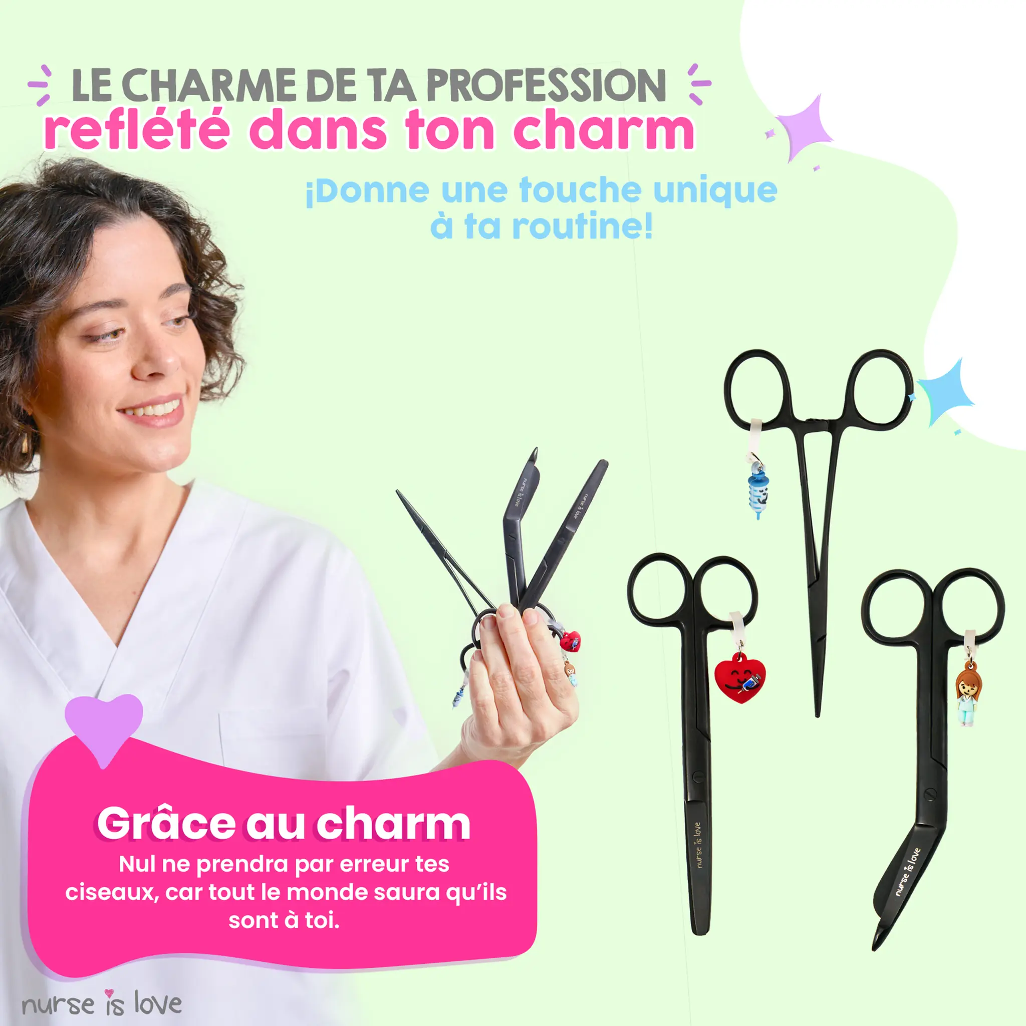 Set de Ciseaux Infirmiers et Pinces Kocher Noir