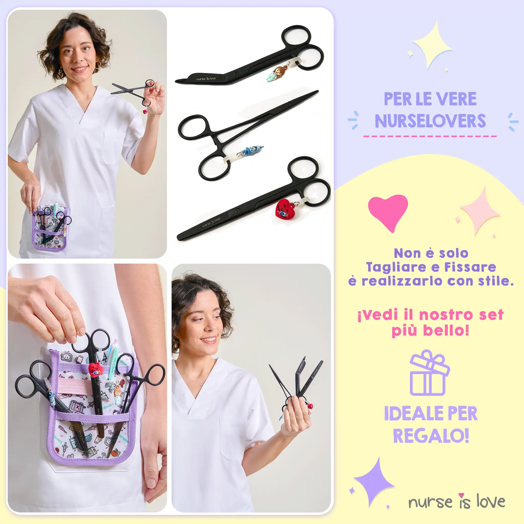 Set di Forbici da Infermieristica e Pinze Kocher Black
