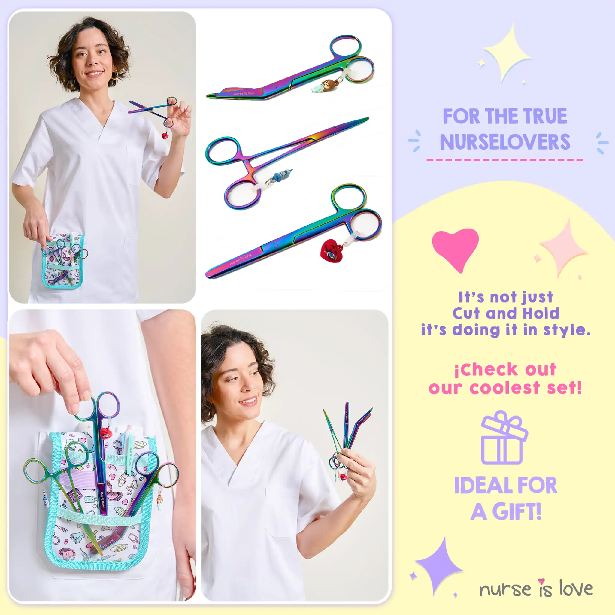 Chromium Nursing Scissors and Kocher Forceps Set