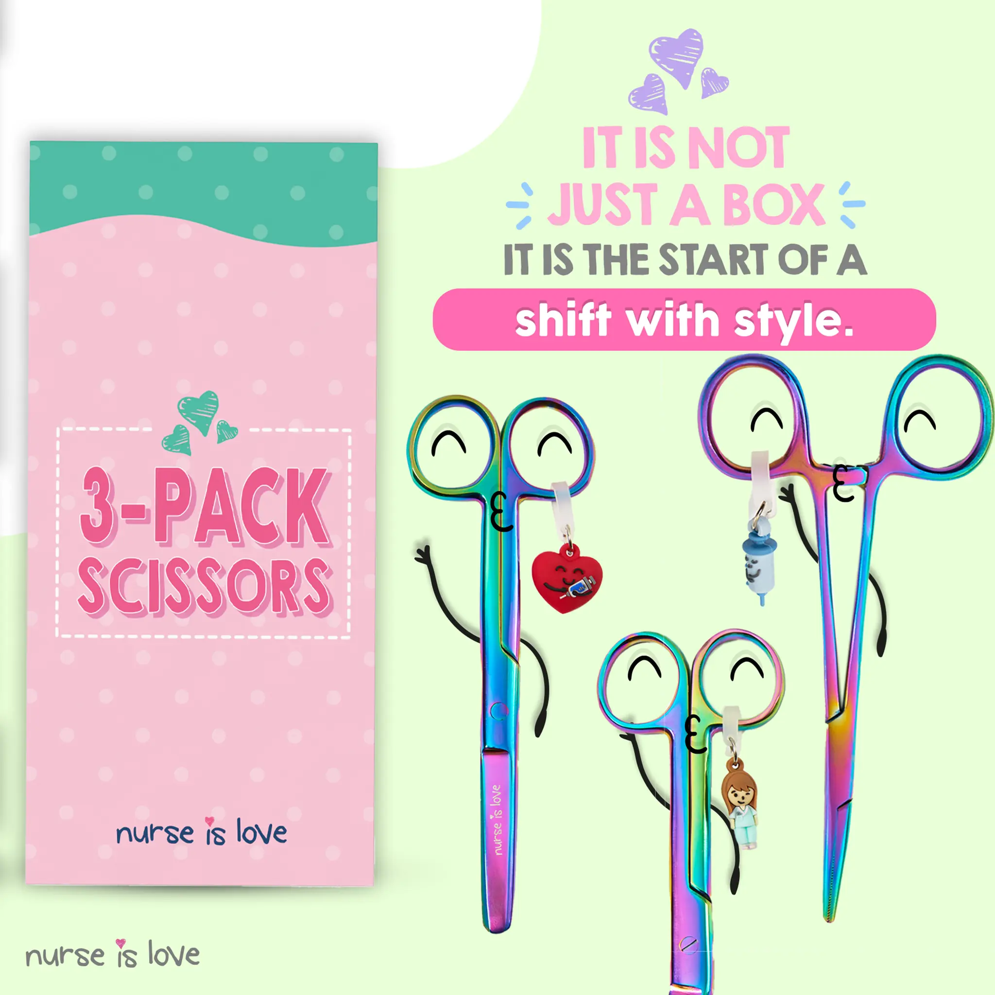 Chromium Nursing Scissors and Kocher Forceps Set