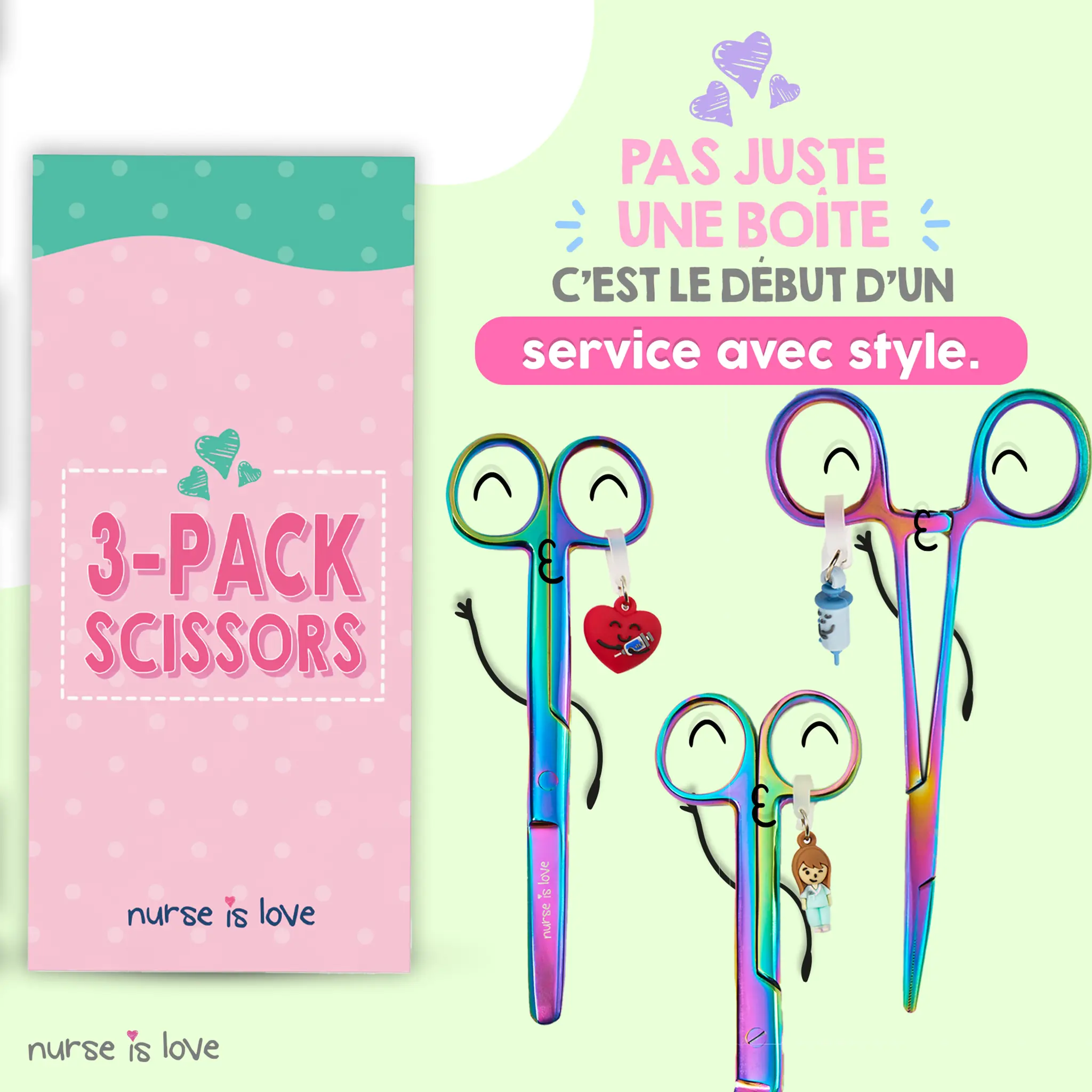 Set de Ciseaux Infirmiers et Pinces Kocher Chromium