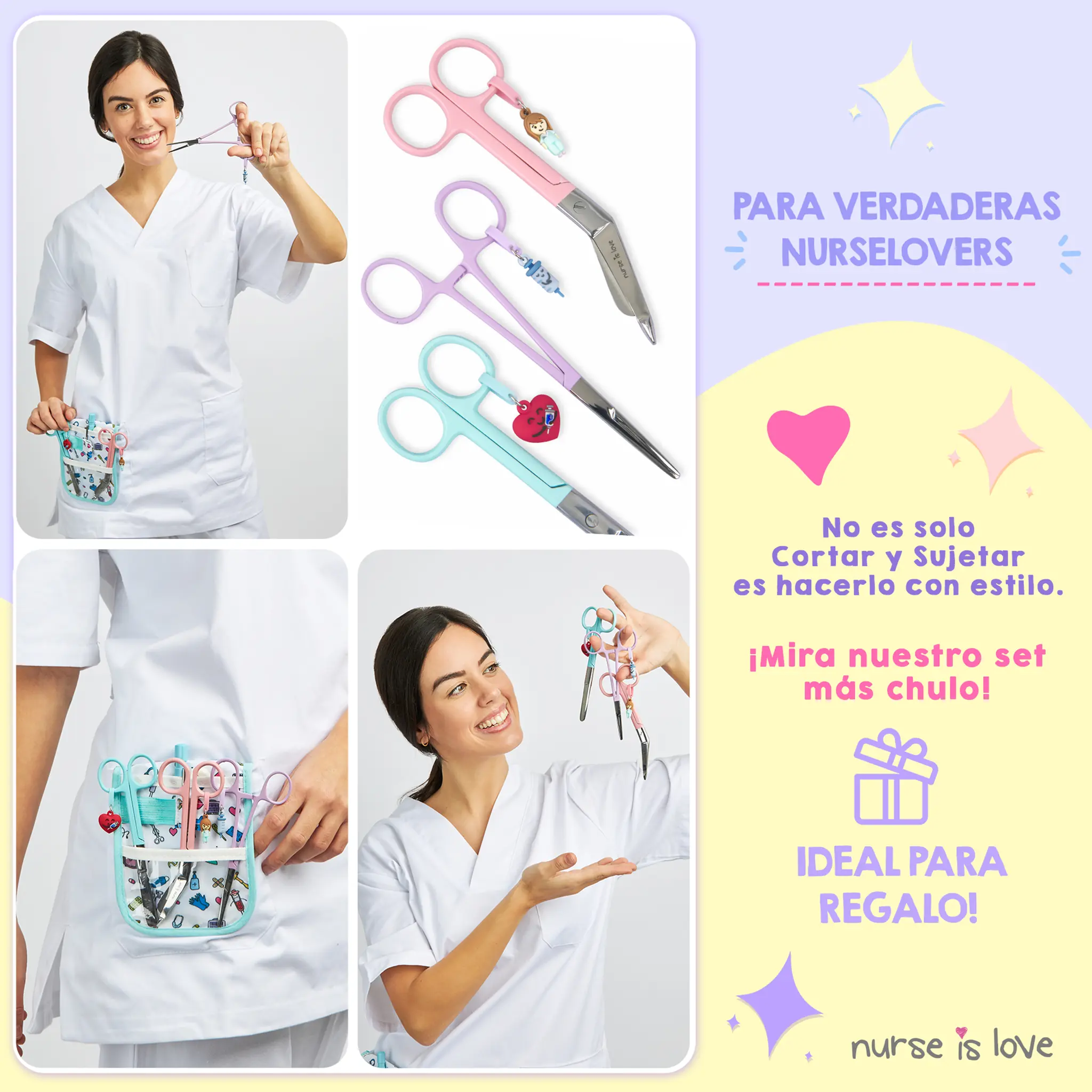 Set de Tijeras de Enfermería y Pinzas Kocher