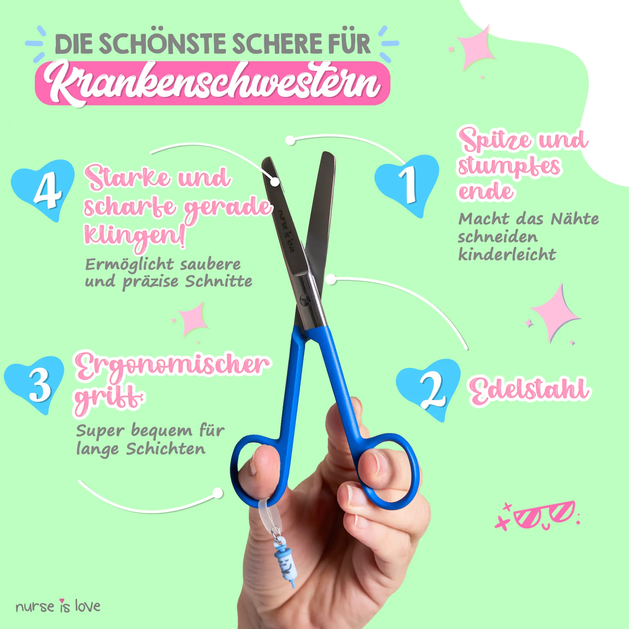 Pflege Schere Mayo Chrom Blau