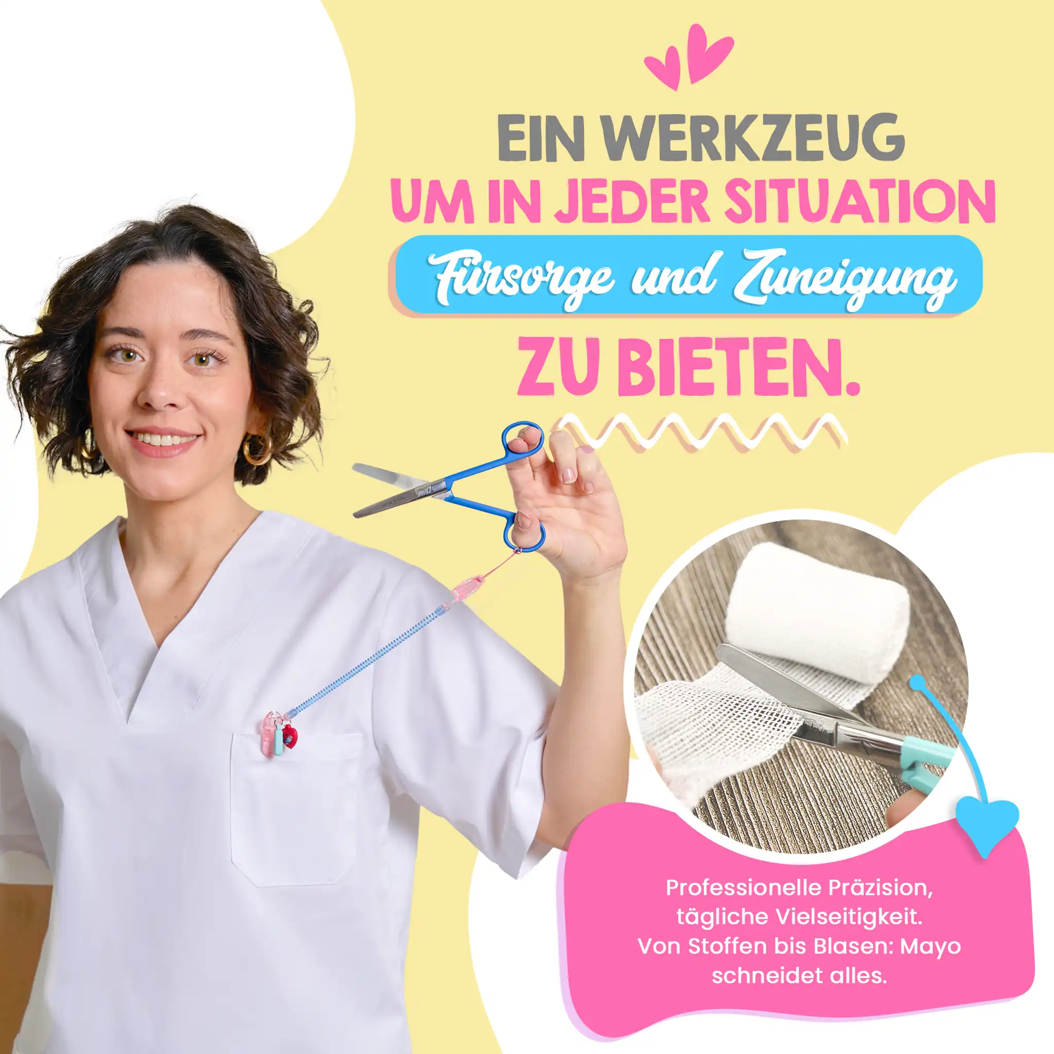 Pflege Schere Mayo Chrom Blau