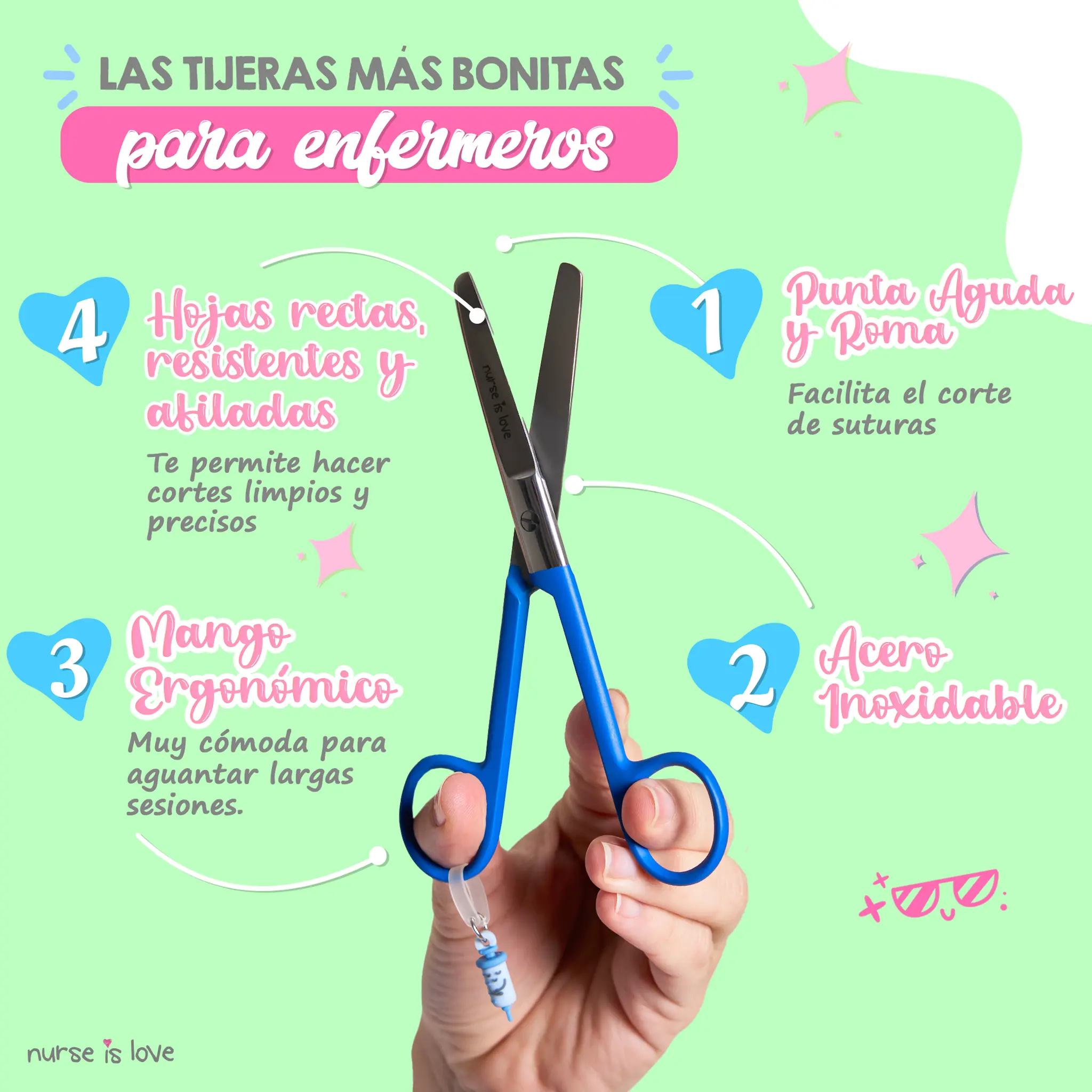 Tijeras Enfermería Mayo Azul