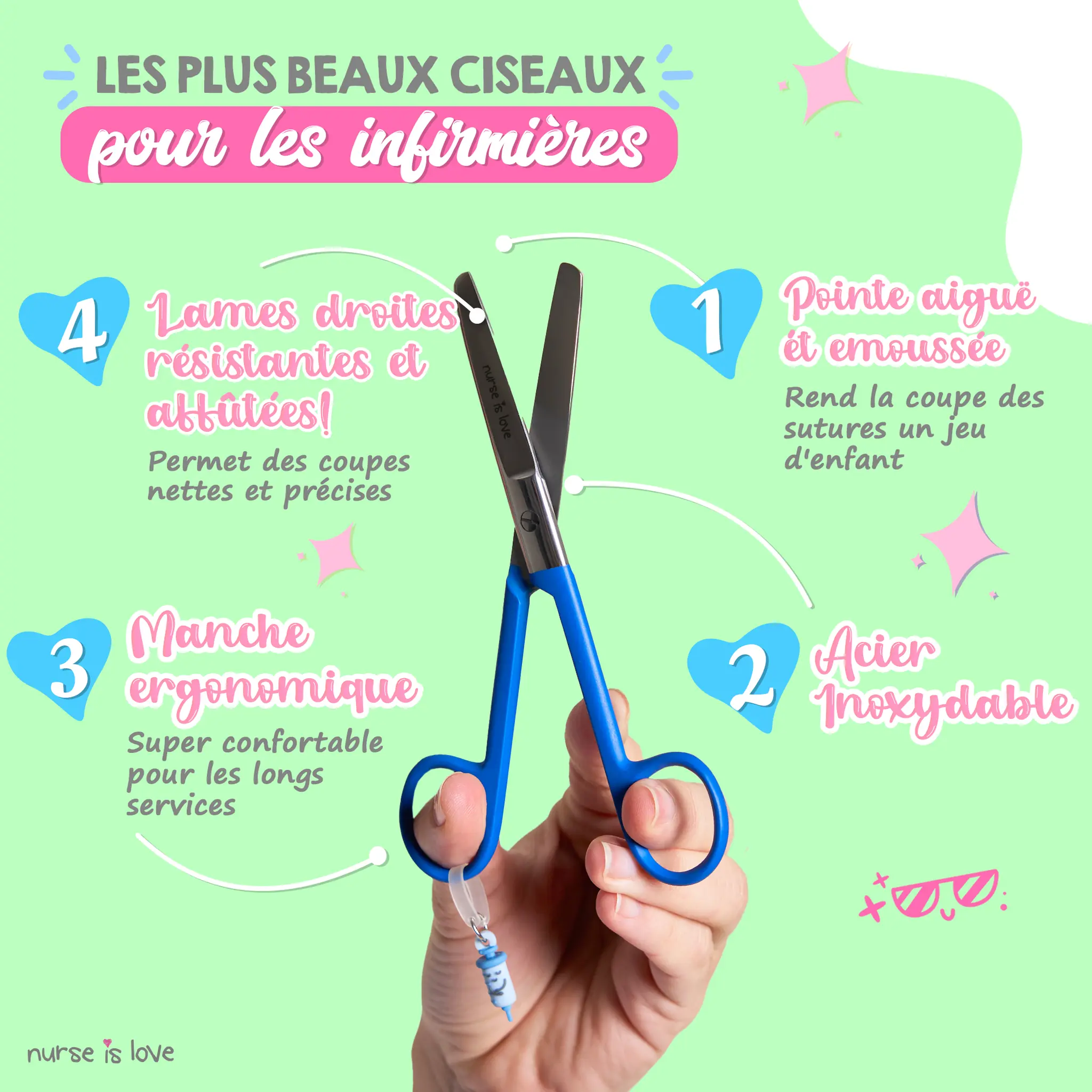 Ciseaux Infirmiers Mayo Bleus