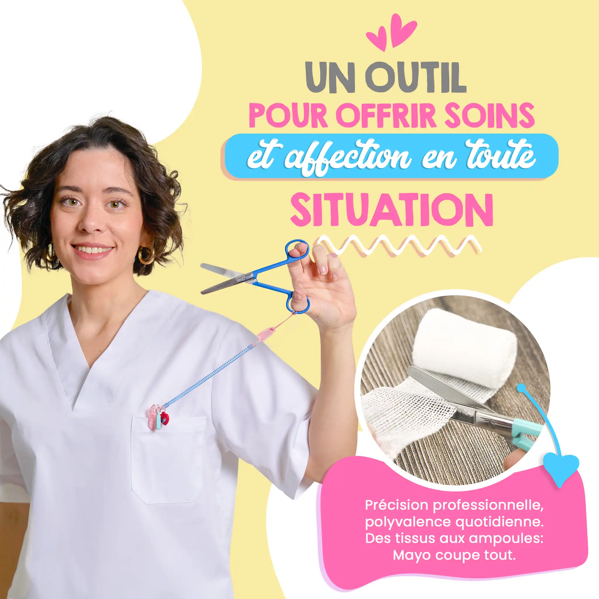 Ciseaux Infirmiers Mayo Bleus