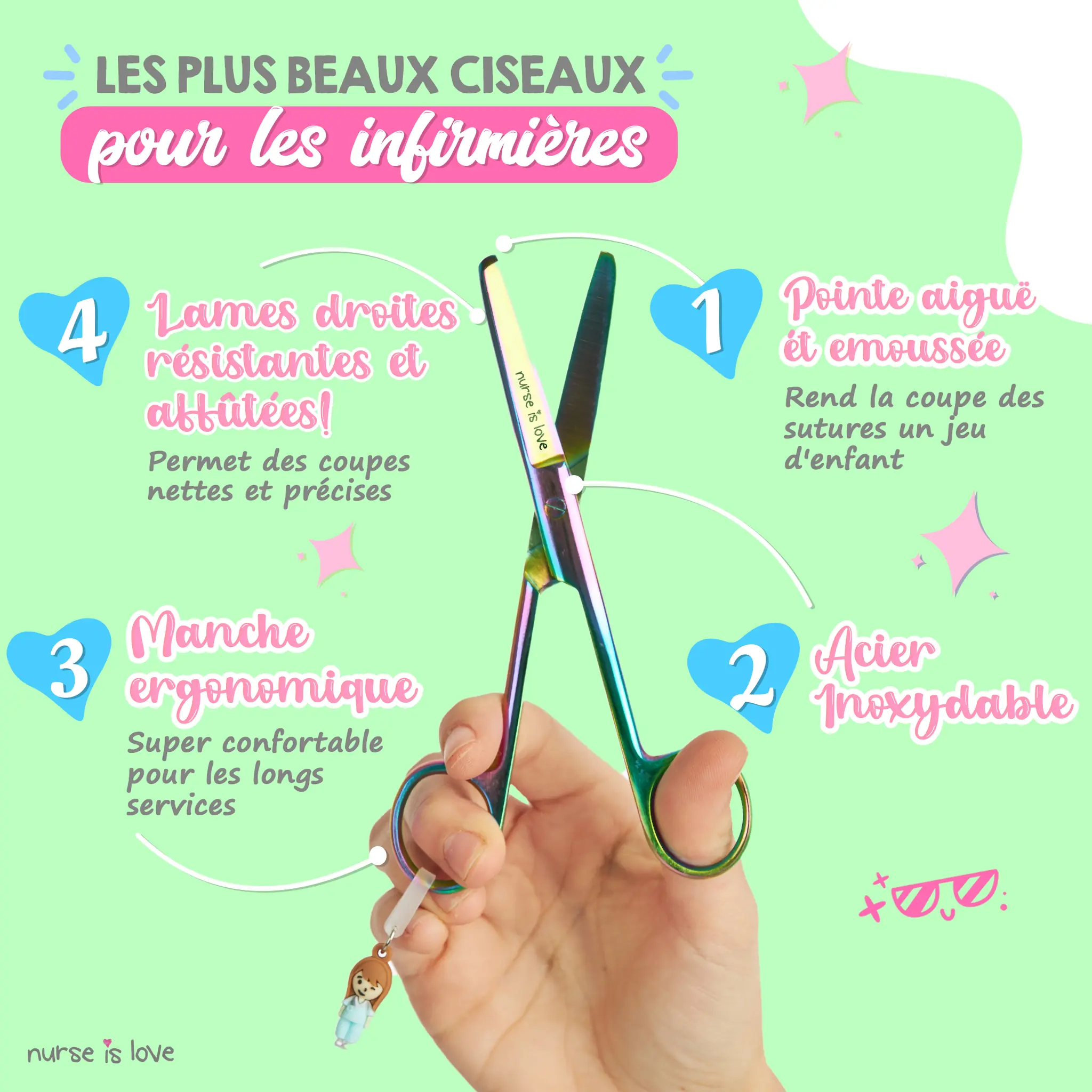 Ciseaux d’Infirmier Mayo Cromium Vert