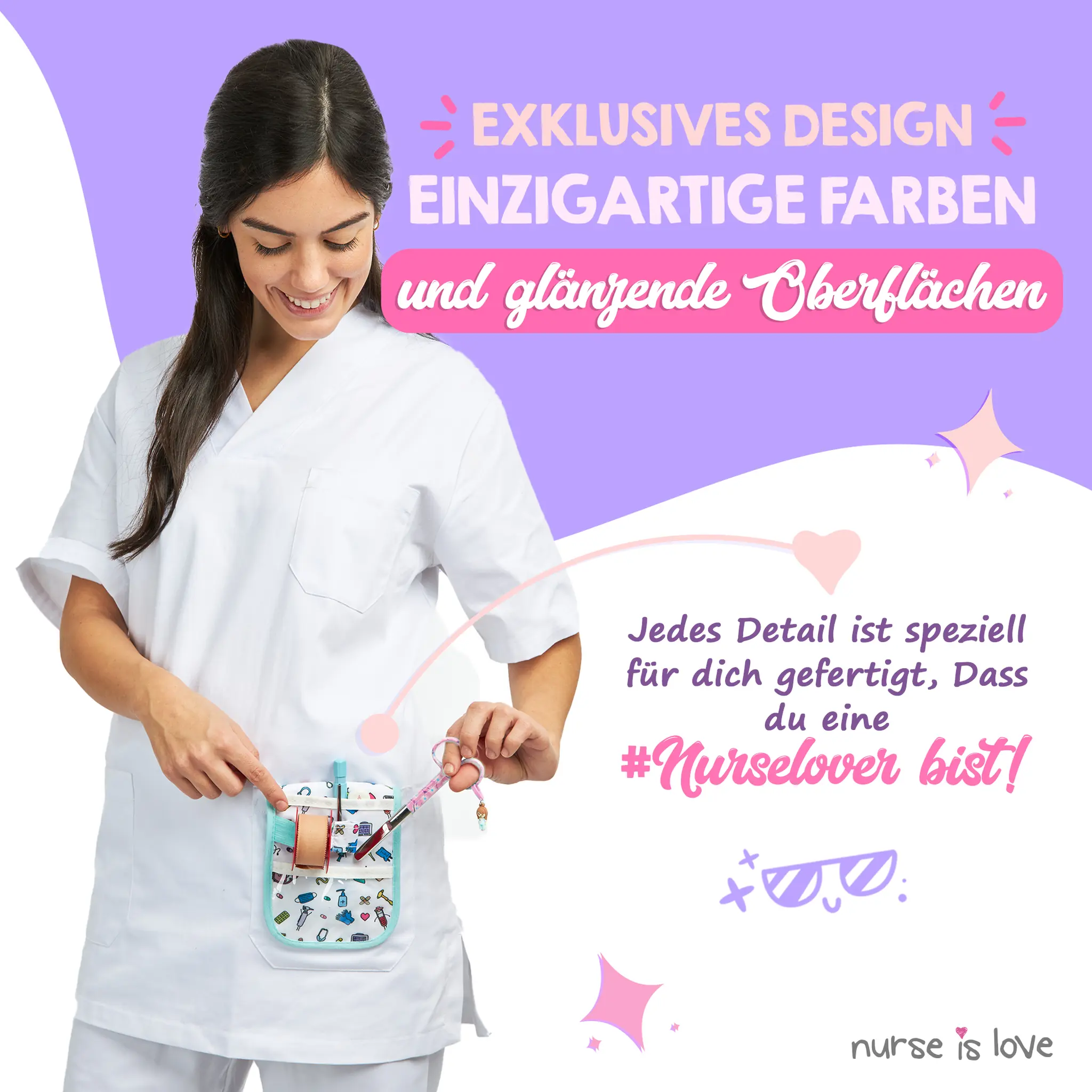 Schere Krankenpflege Mai Margeriten rosa Hintergrund