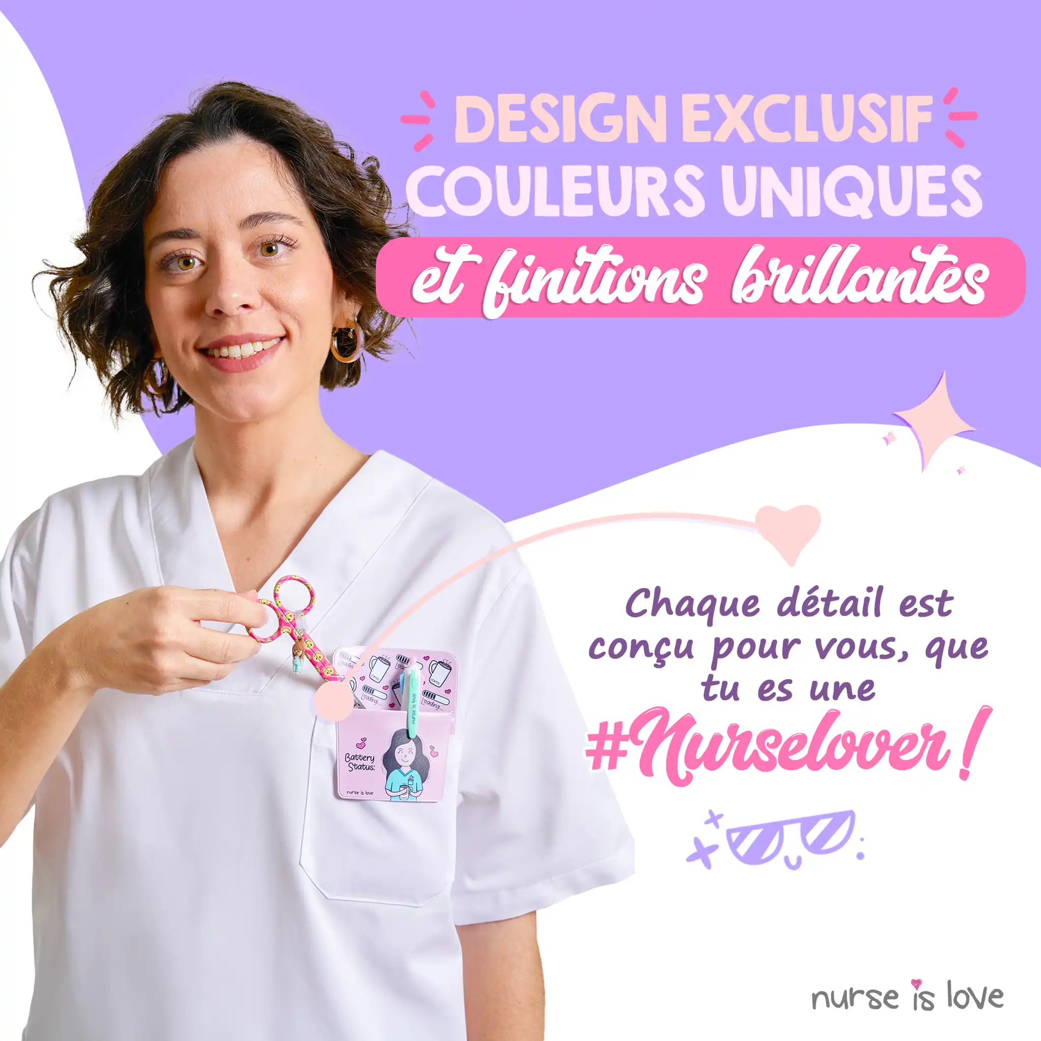 Ciseaux Infirmiers Mayo Visage Sourire Rose