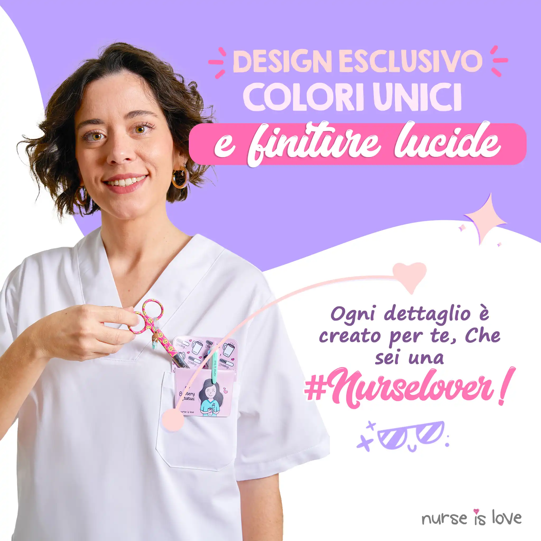 Forbici da Infermiera Mayo Faccina Felice Rosa