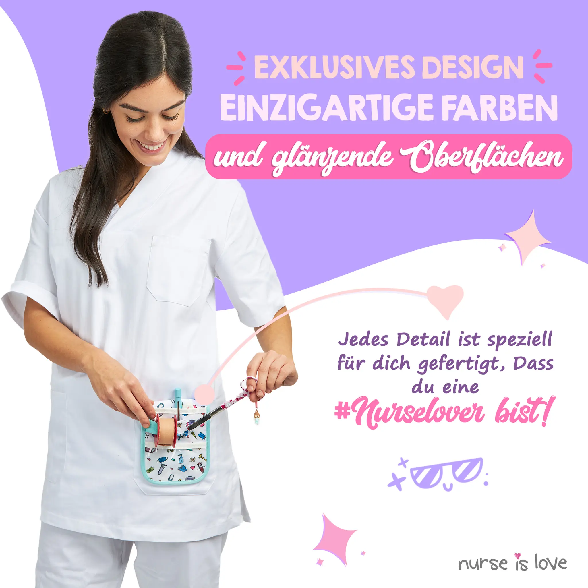 Schere Krankenpflege Mayo Herzen rosa Hintergrund