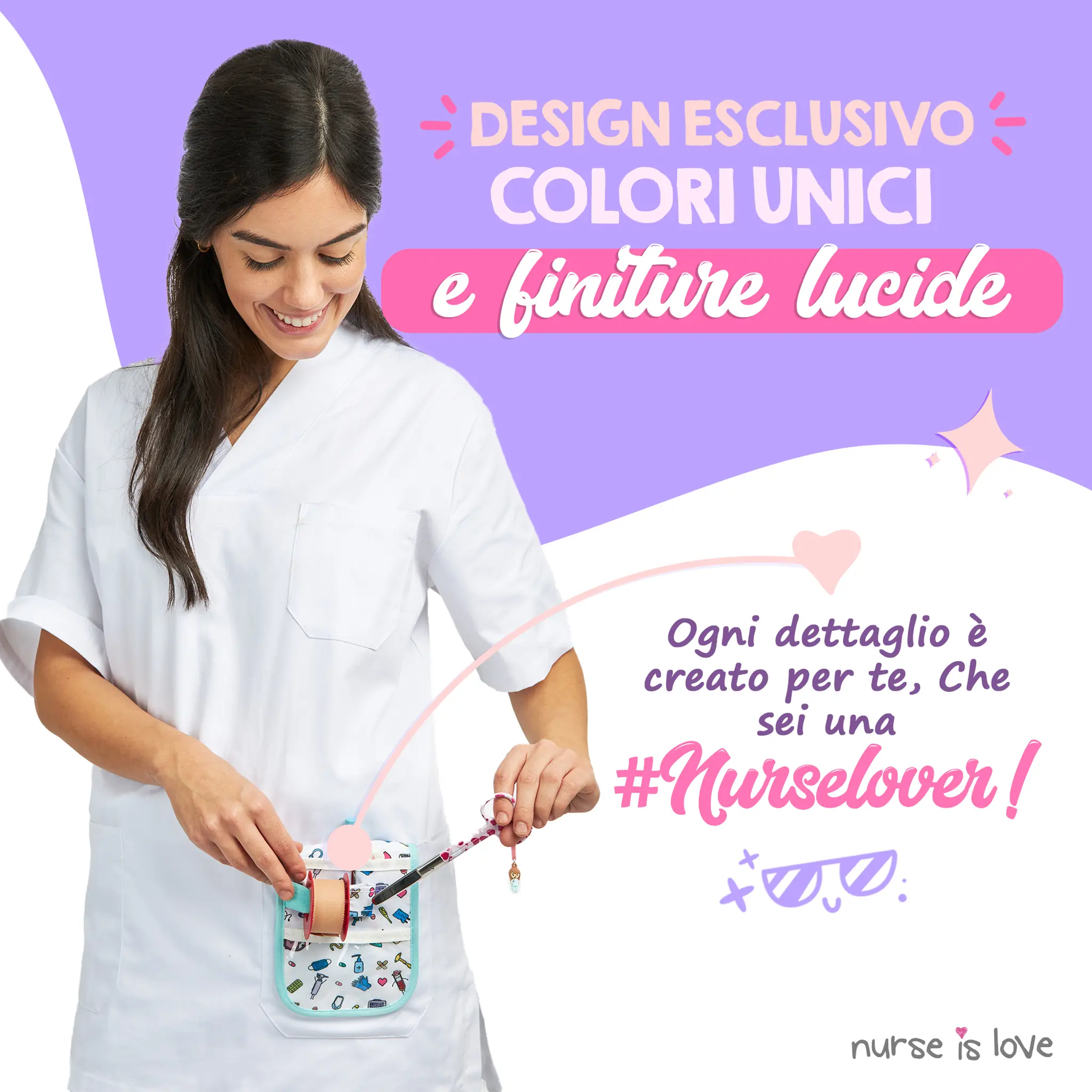 Forbici Infermieristiche Mayo Cuori Fondo Rosa