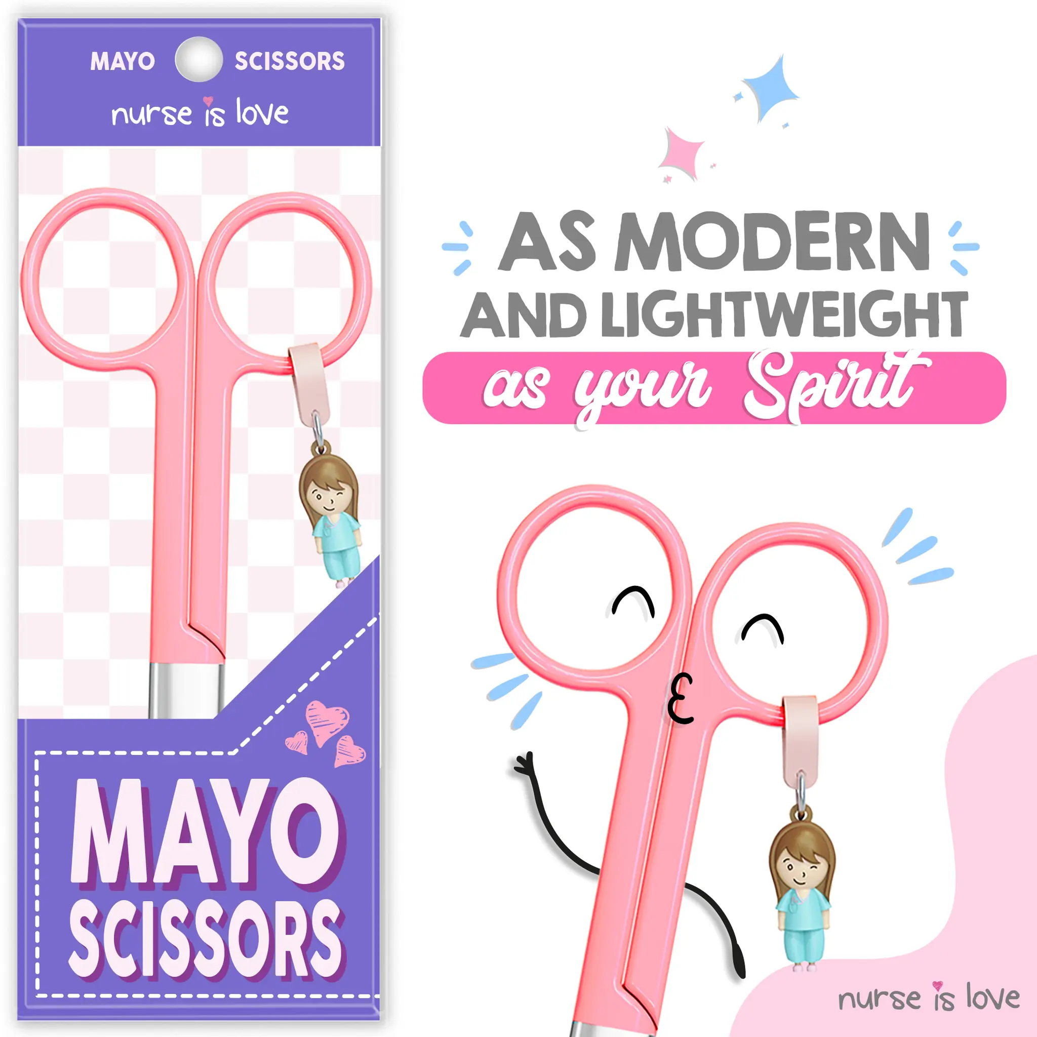 Mayo Pink Nursing Scissors
