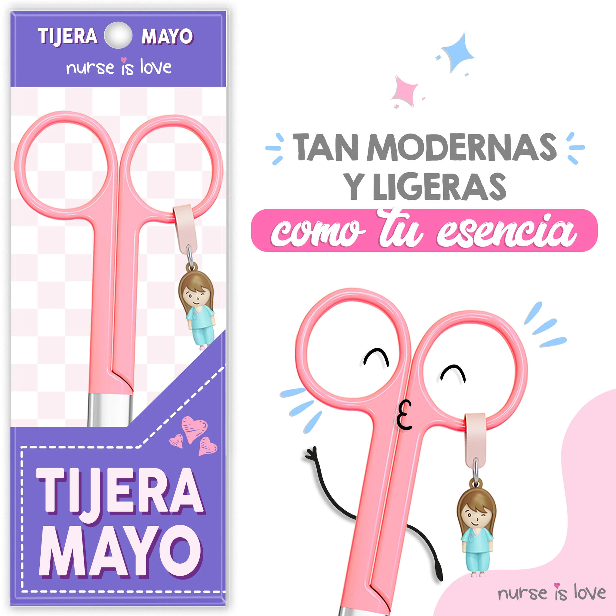Tijeras Enfermería Mayo Rosa
