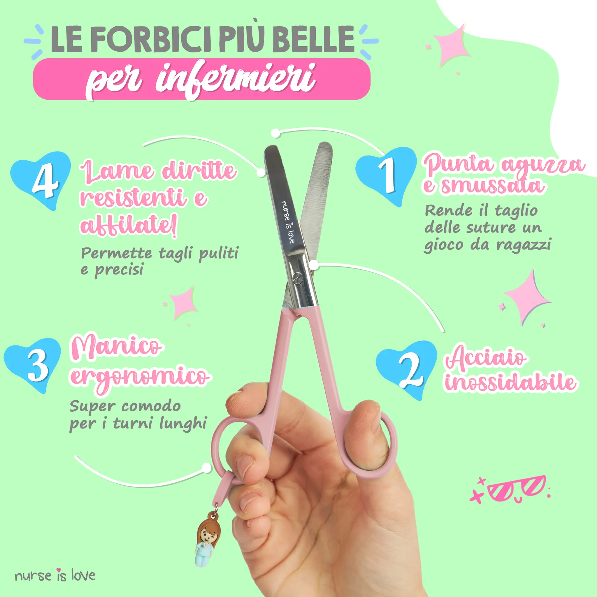 Forbici Infermieristiche Mayo Rosa