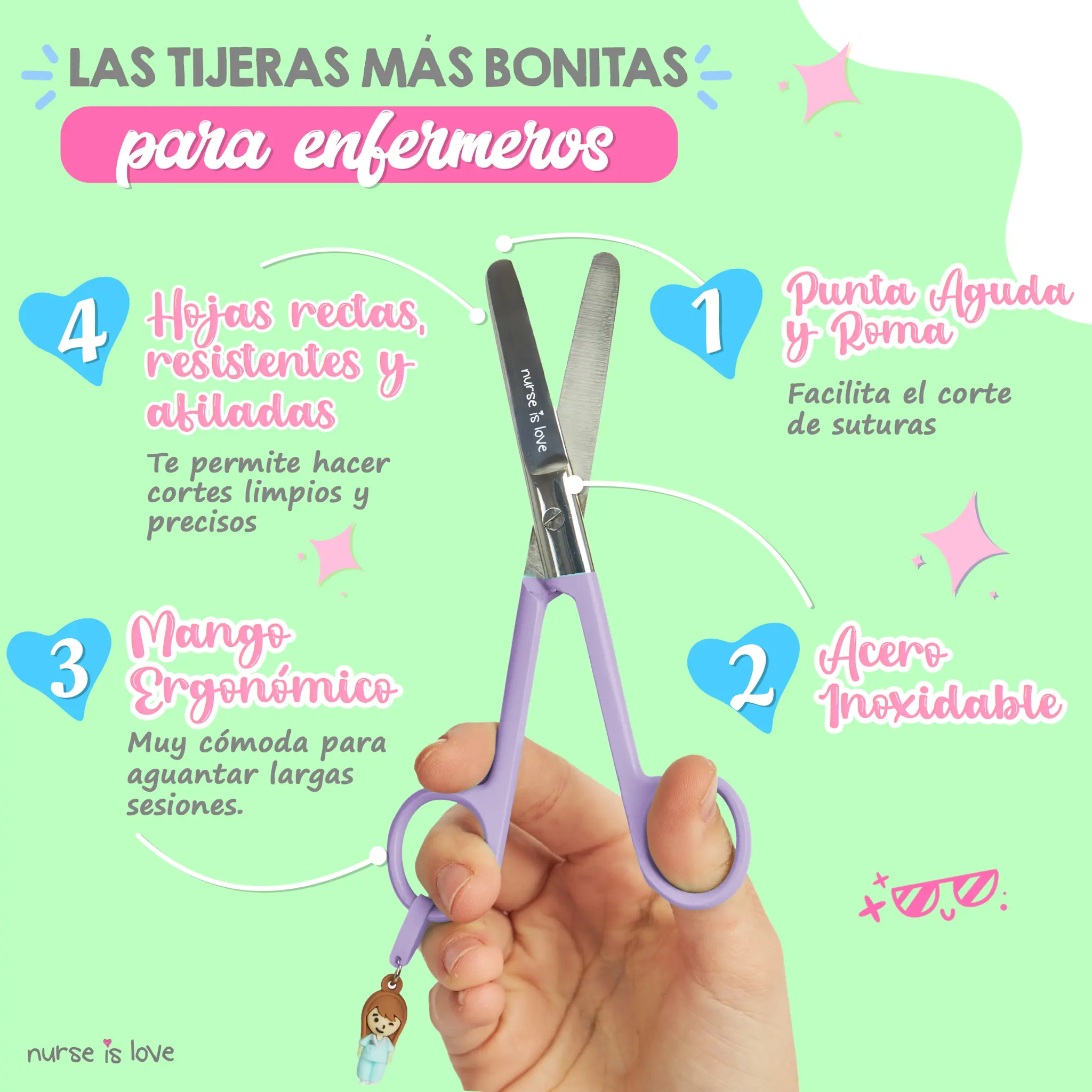 Tijeras Enfermería Mayo Morada