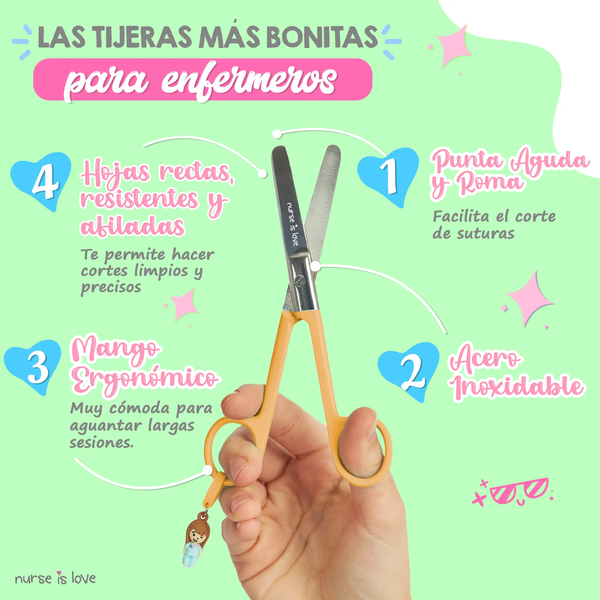 Tijeras Enfermería Mayo Amarillo