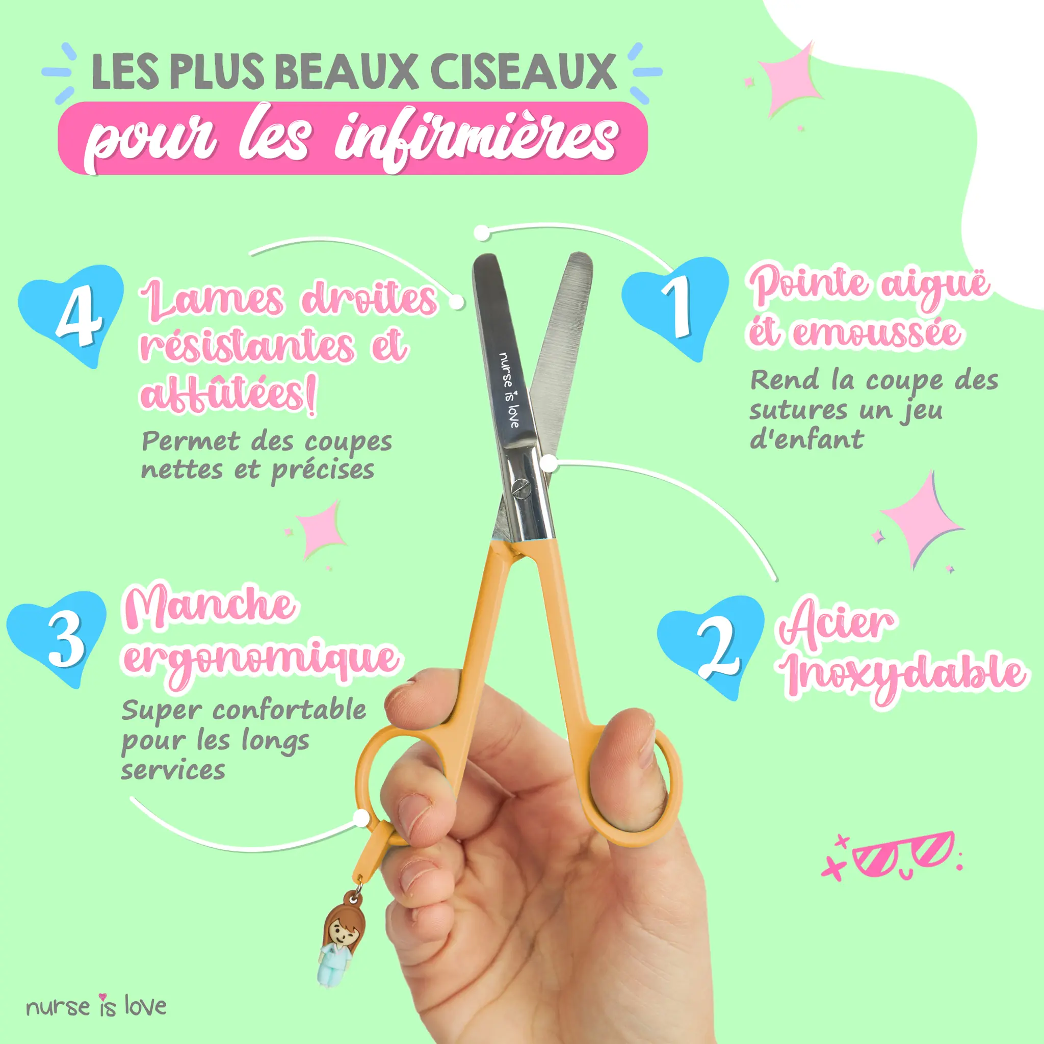 Ciseaux Infirmiers Mayo Jaunes
