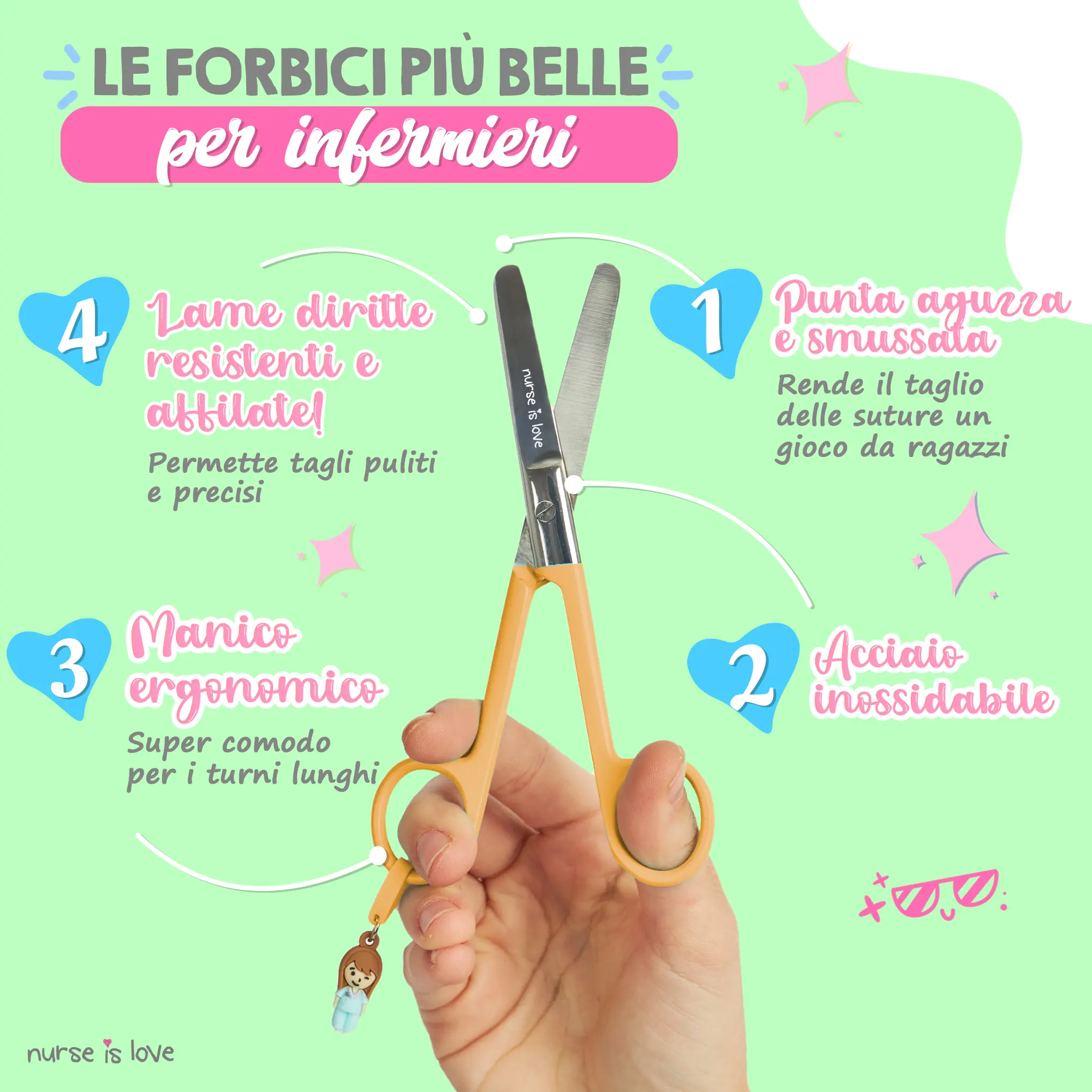 Forbici da infermiere Mayo Gialle