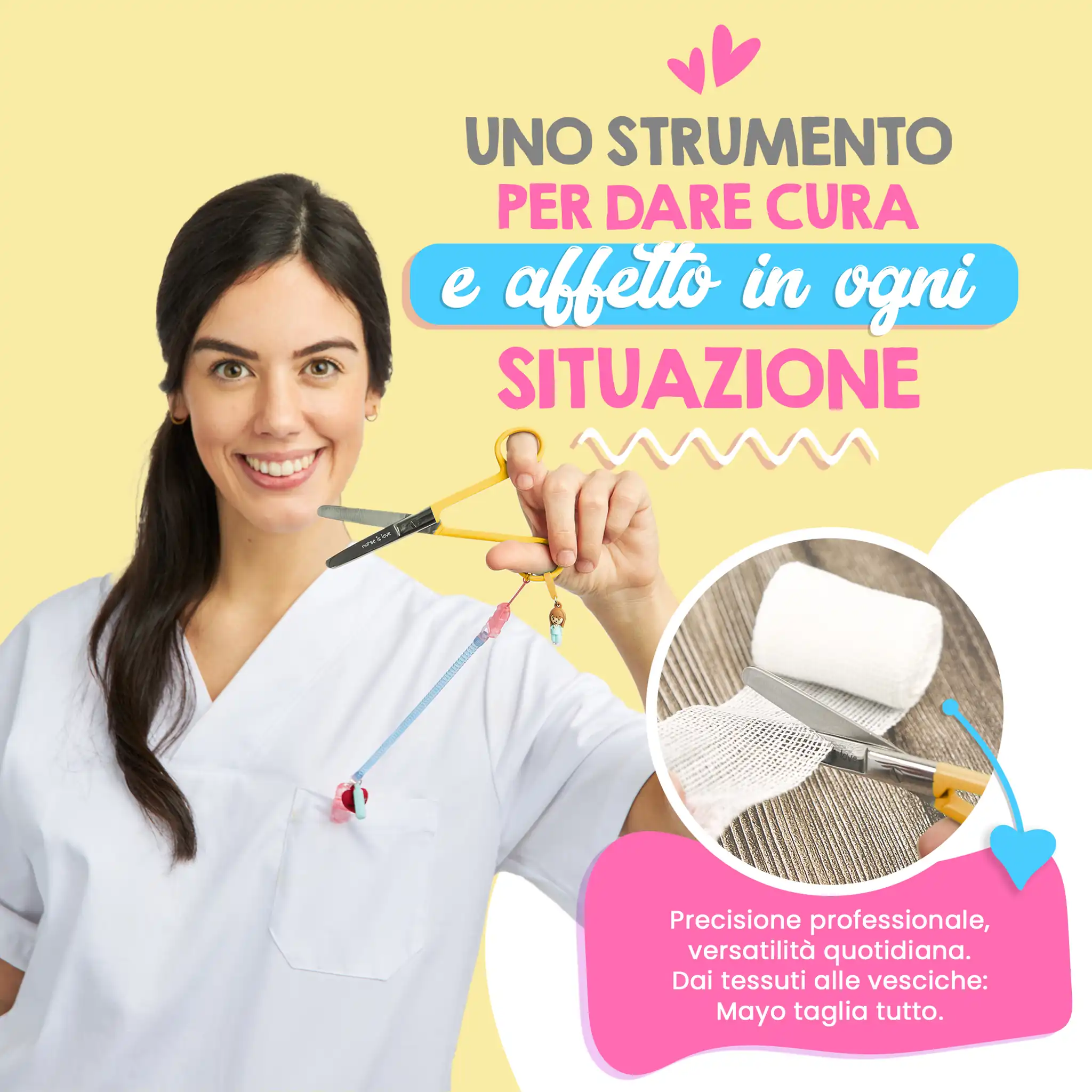 Forbici da infermiere Mayo Gialle