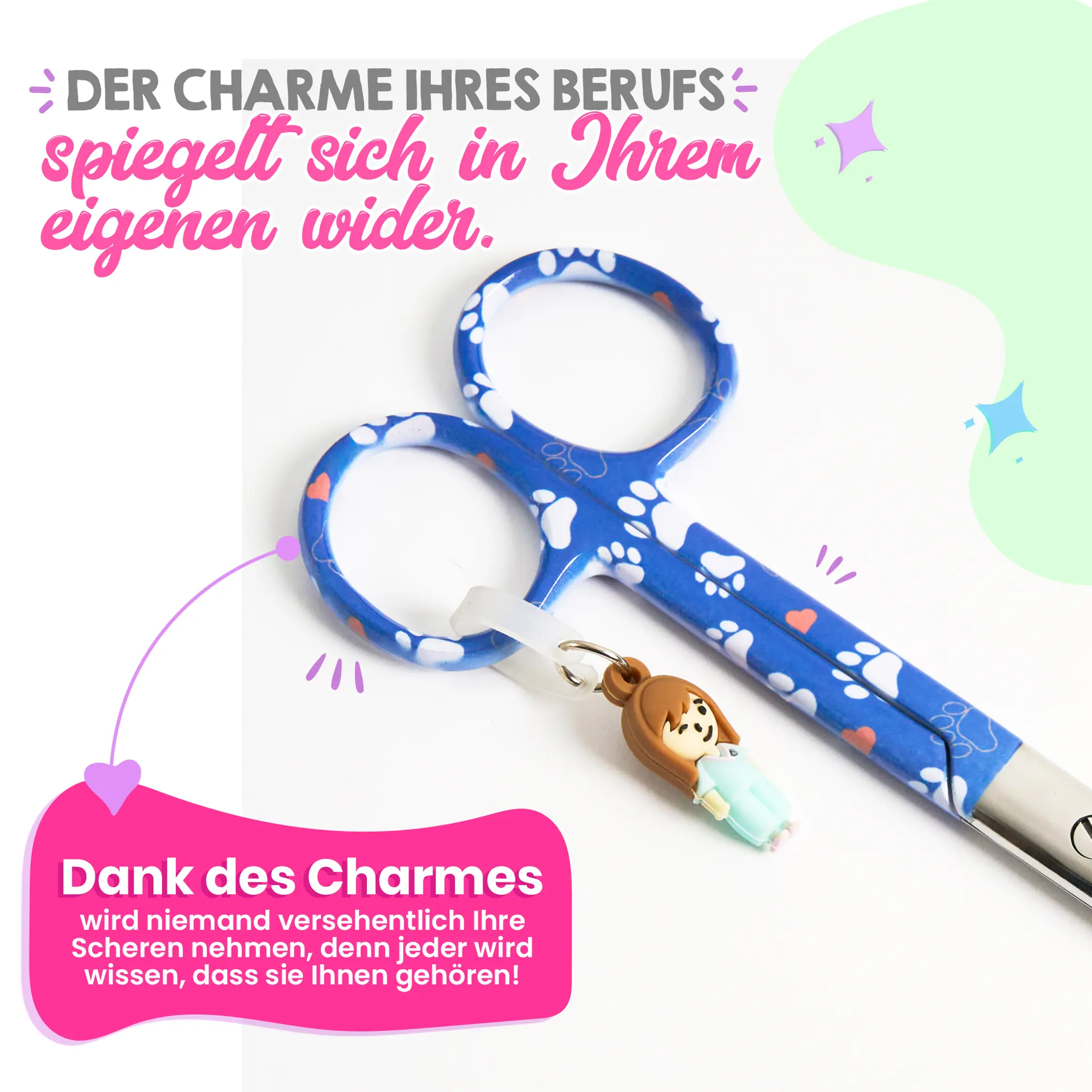 Pflege Schere Mayo Blaue Pfotenabdrücke