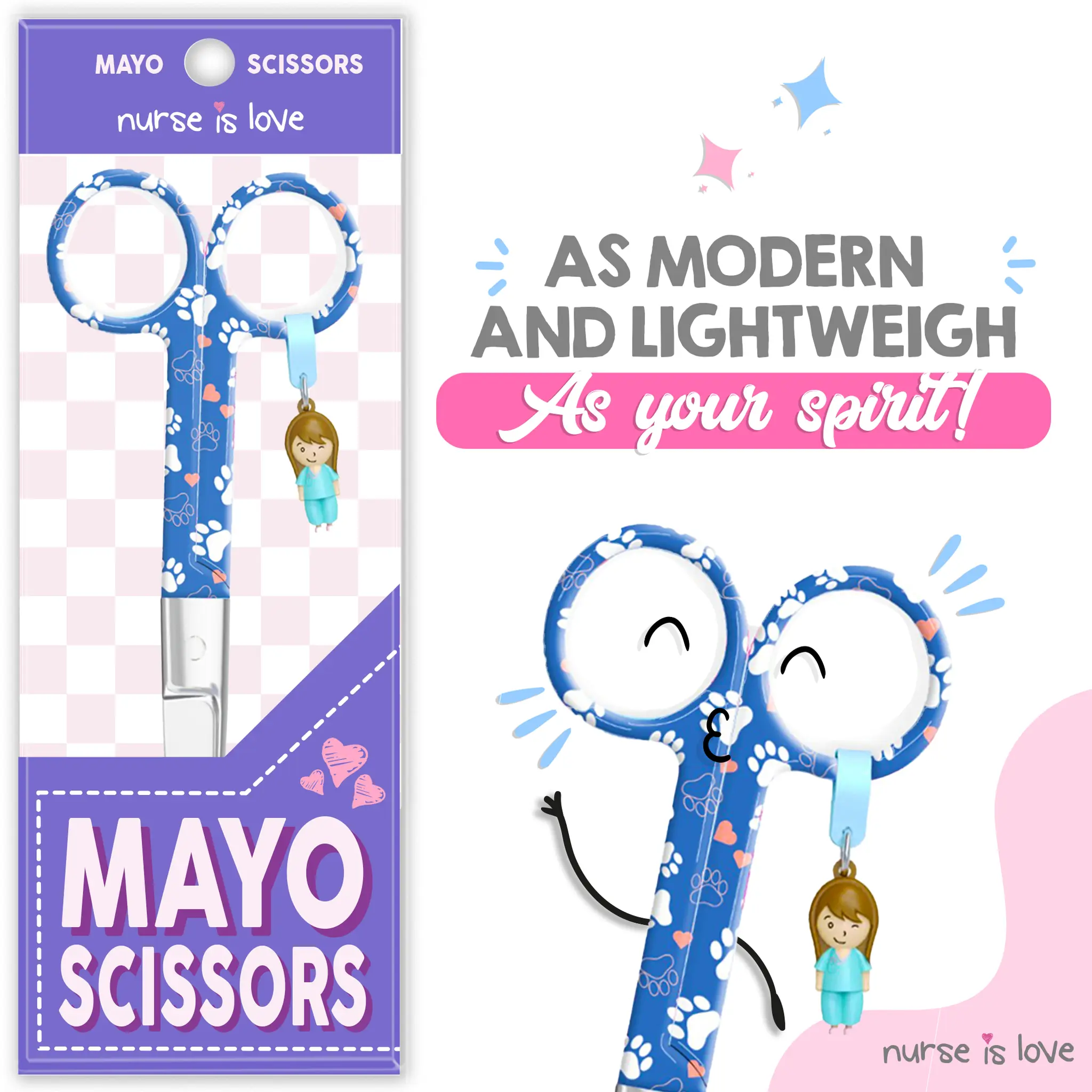 Mayo Blue Dog Paw Nursing Scissors