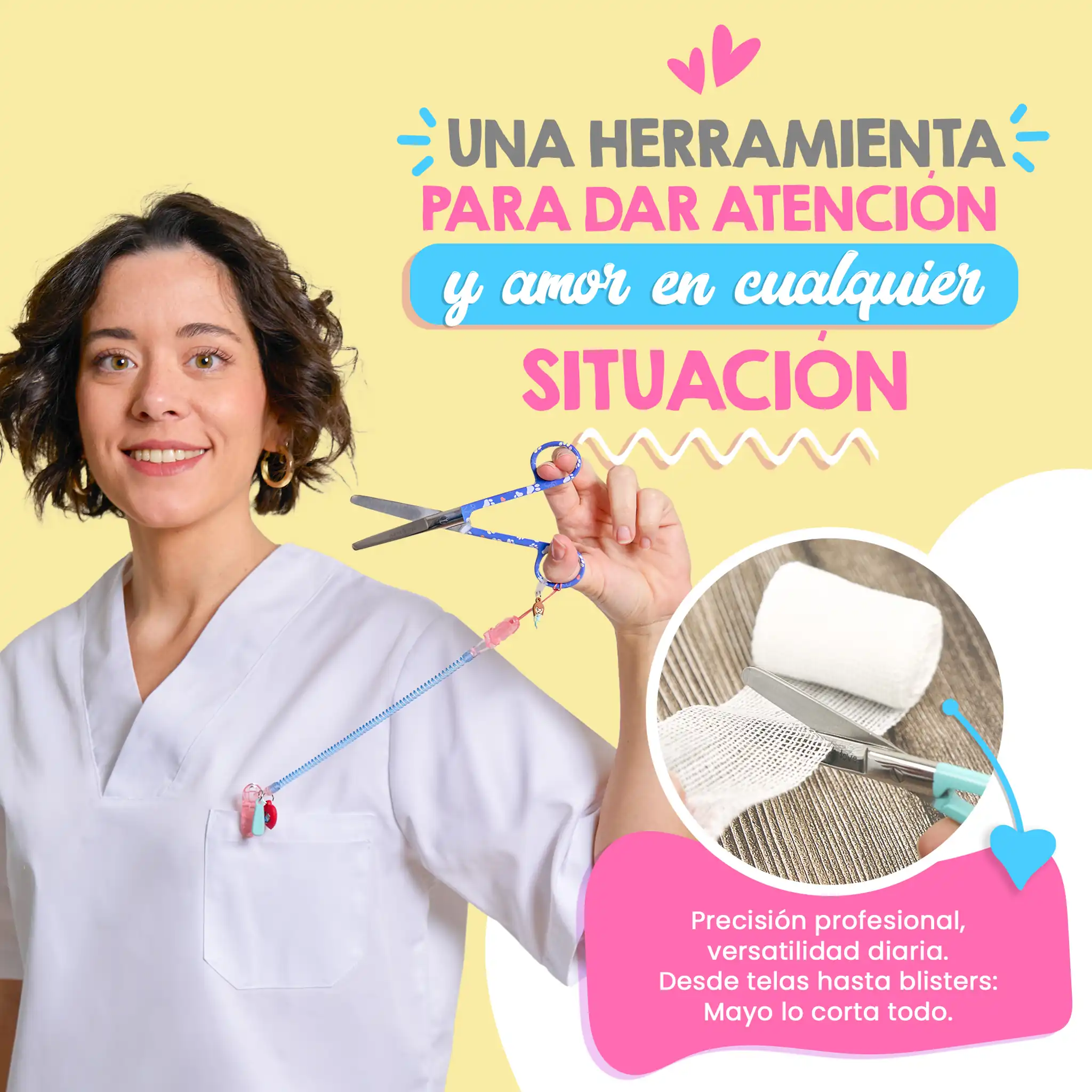 Tijeras Enfermería Mayo Huellas de Perro Azul