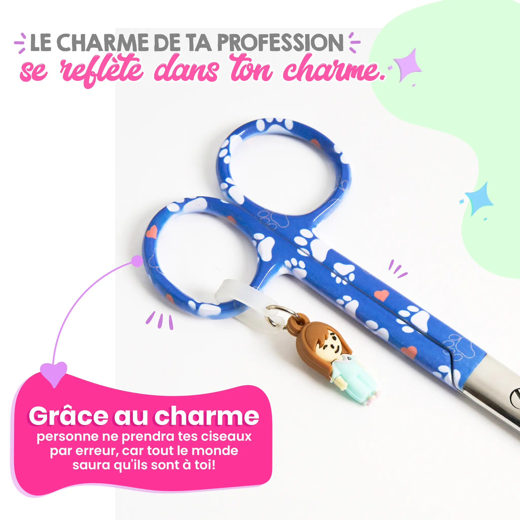 Ciseaux Infirmiers Mayo Empreintes de Chien Bleues