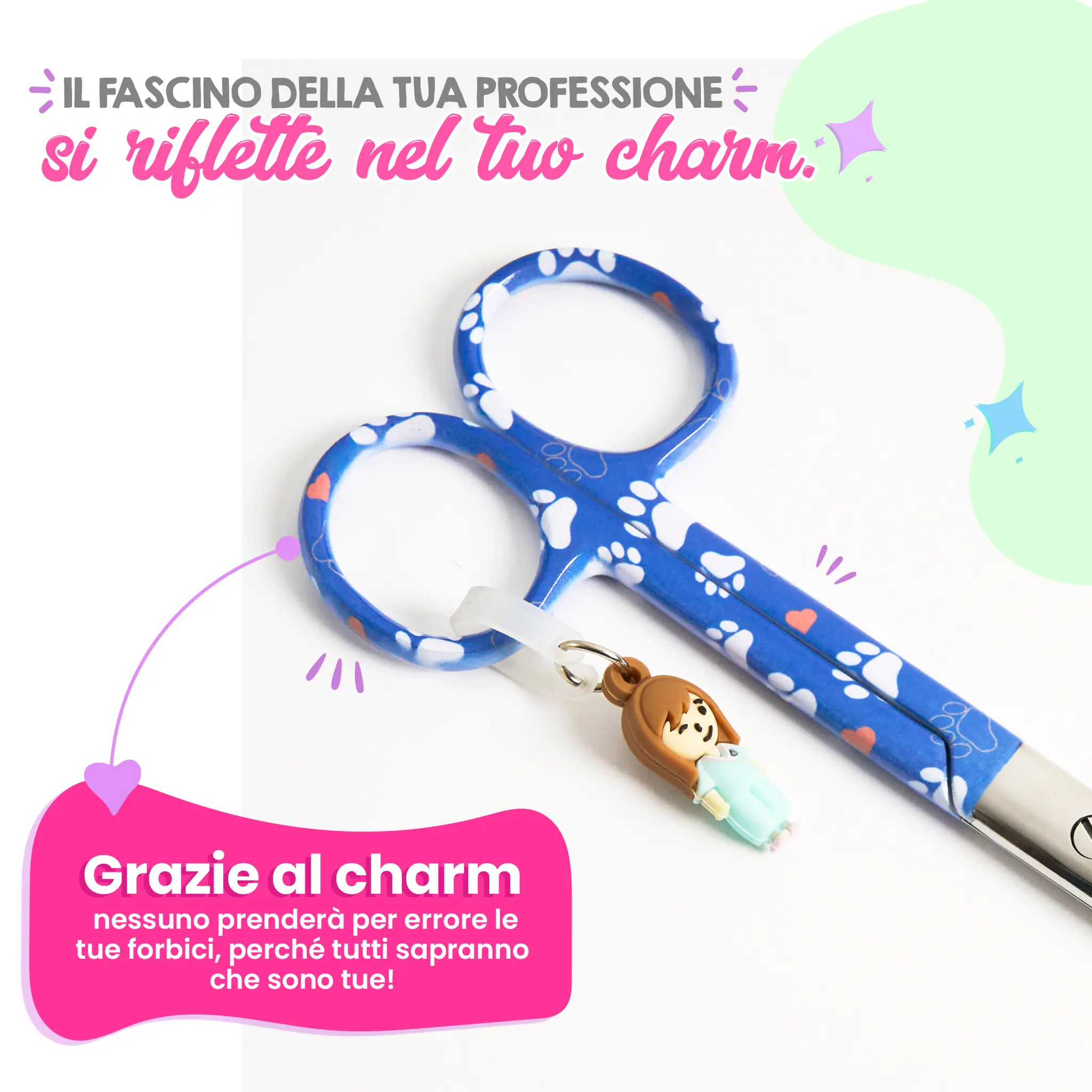 Forbici da Infermiera Mayo Impronte di Cane Blu
