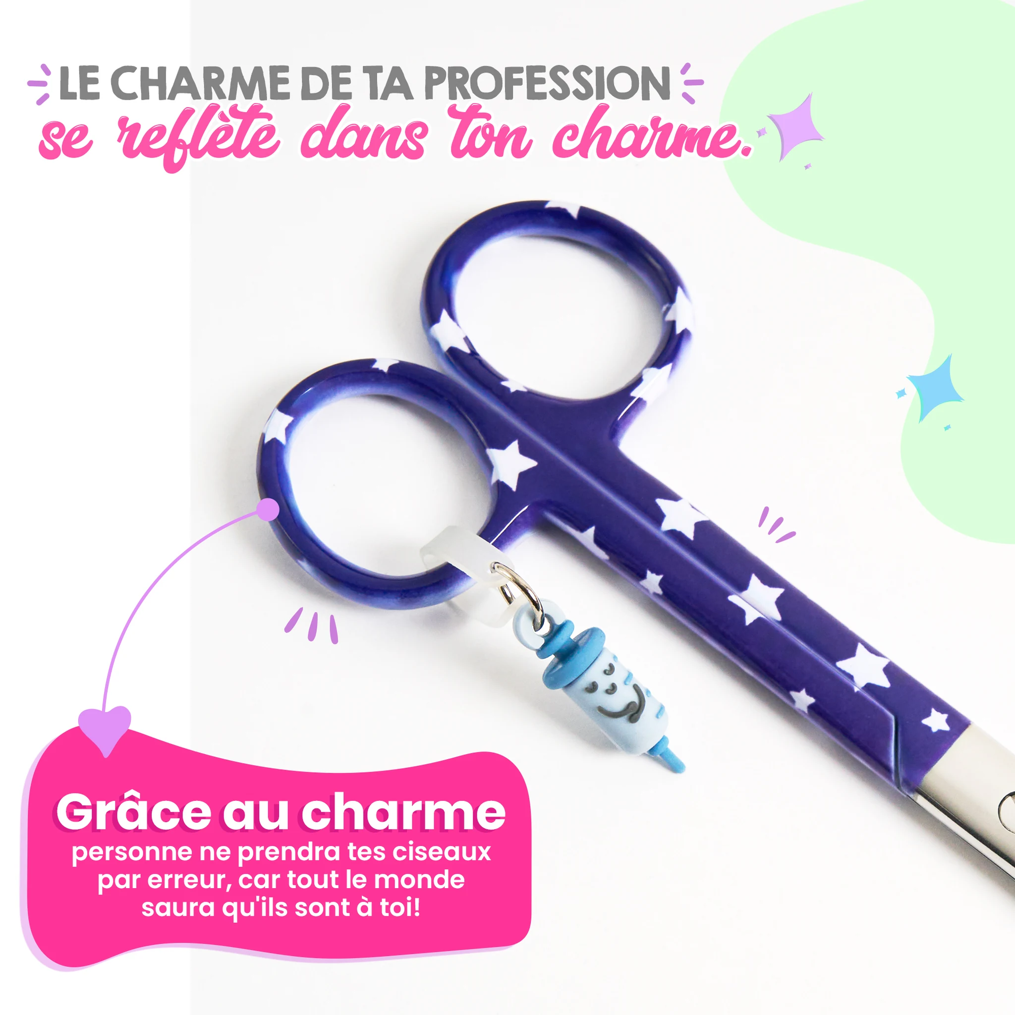 Ciseaux Infirmiers Mayo Étoiles Bleues