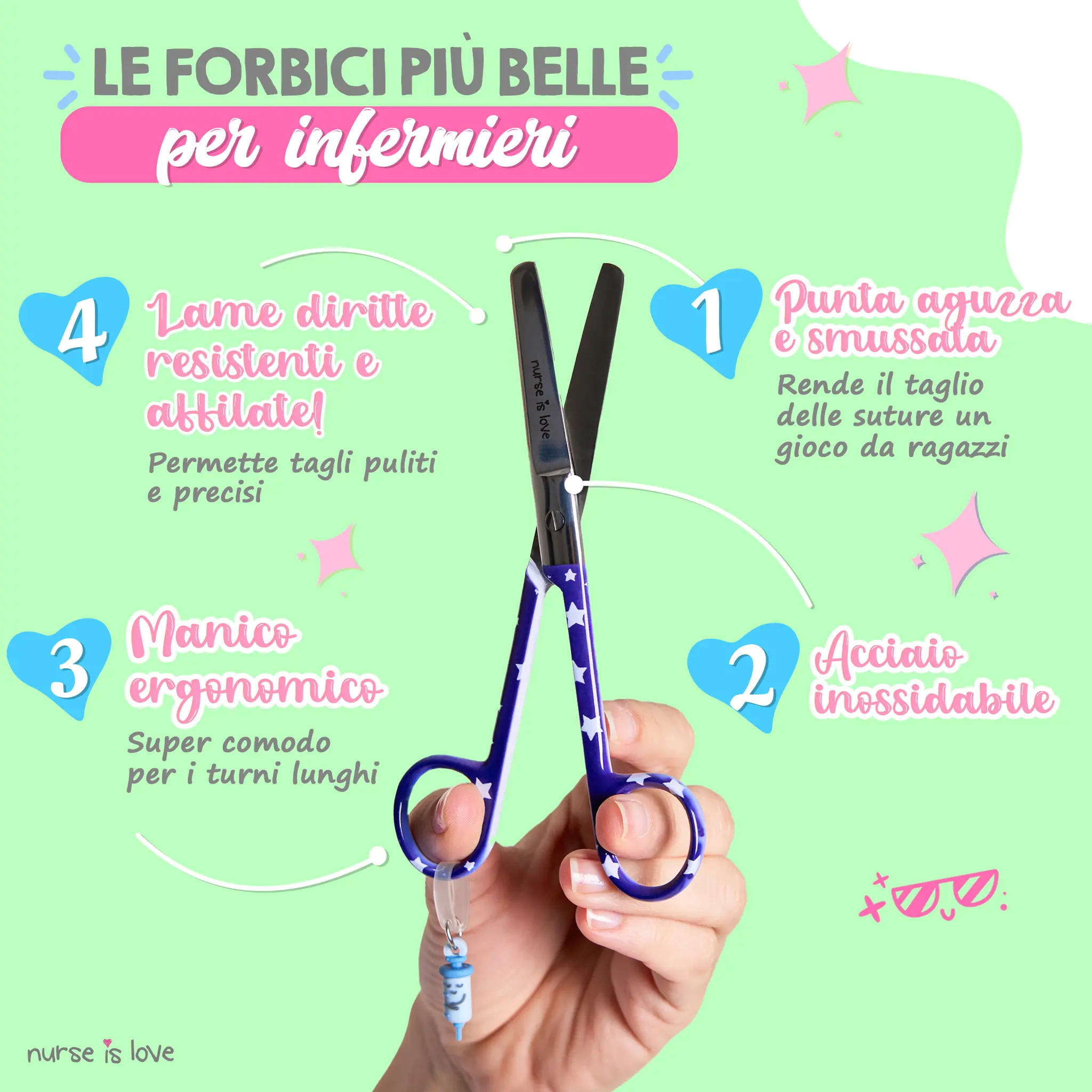 Forbici da Infermiera Mayo Stelle Blu