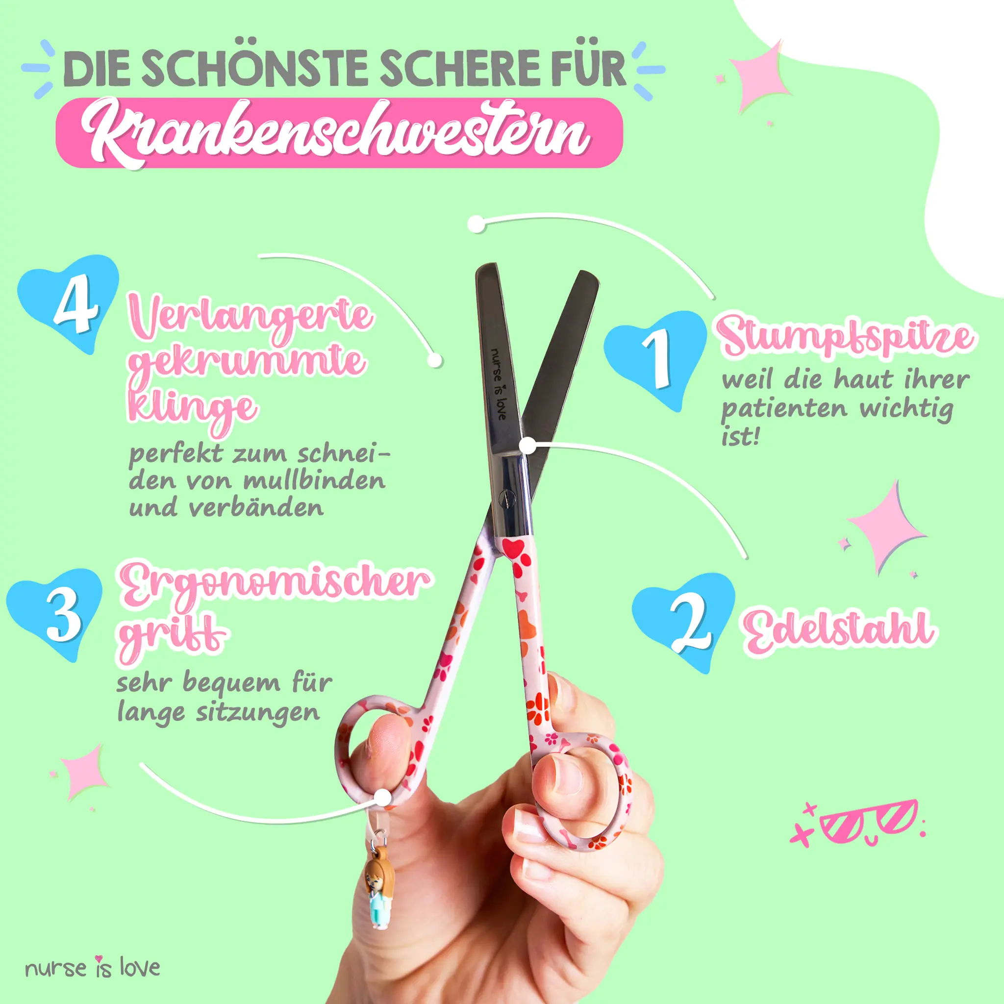Pflege Schere Mayo Orange Pfotenabdrücke